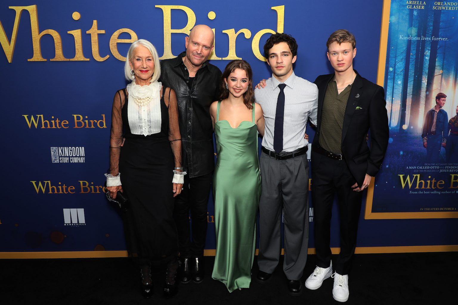 NY, New York, 9/26/24 - Helen Mirren, Marc Forster, Ariella Glaser, Bryce Gheisar, and Orlando Schwerdt attends the New York Special Screening of Lionsgate’s “White Bird” -PICTURED: Helen Mirren, Marc Forster, Ariella Glaser, Bryce Gheisar, and Orlando Schwerdt -PHOTO Marion Curtis / Starpix for Lionsgate Studios -Location: DGA Theather