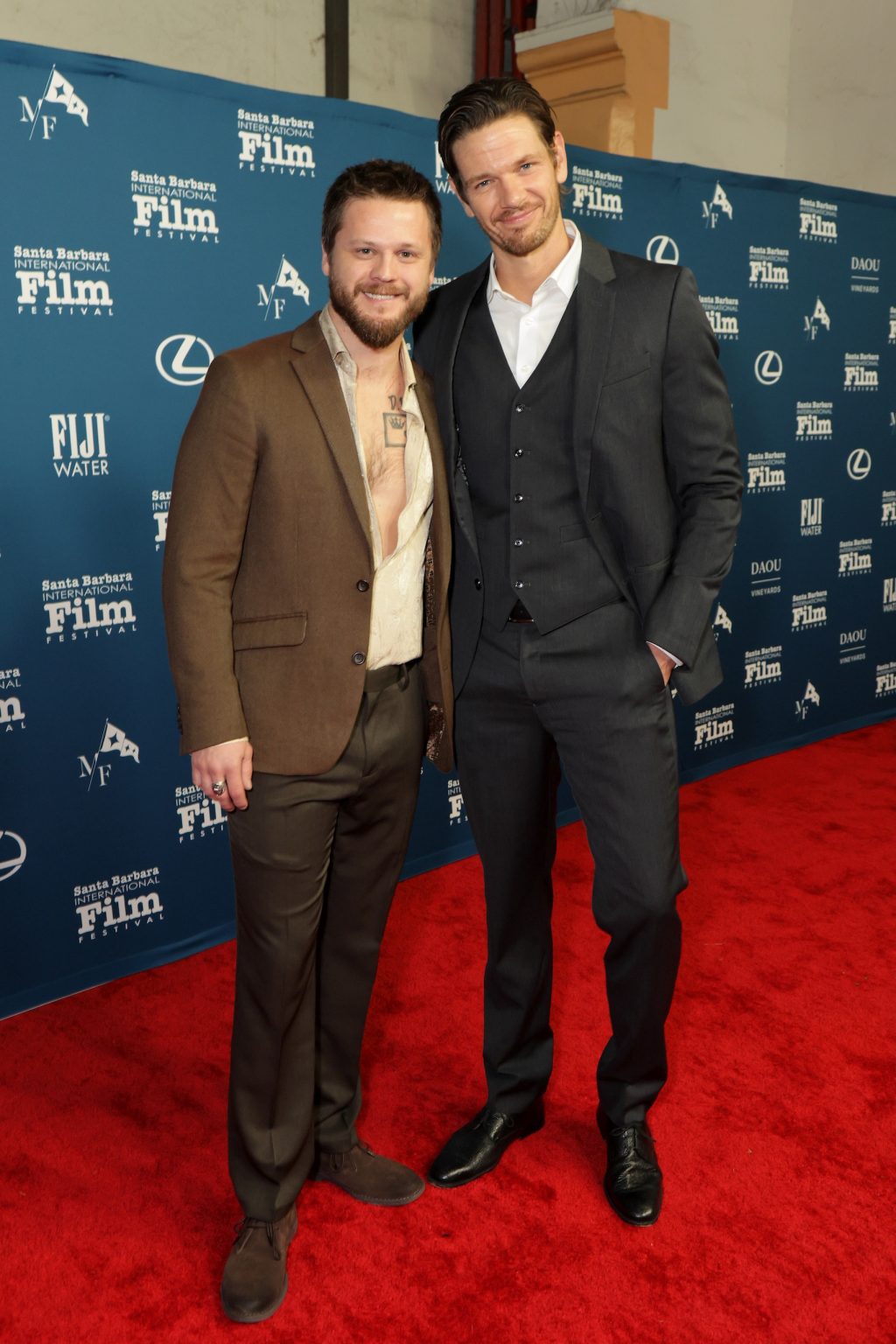 SANTA BARBARA, CALIFORNIA - FEBRUARY 07: (L-R) Austin R. Grant and Jon Beavers attend the U.S. Premiere of "Horizon: An American Saga - Chapter 2" during the 40th Santa Barbara International Film Festival at The Arlington Theatre on February 07, 2025 in Santa Barbara, California. (Photo by Rebecca Sapp/Getty Images for Santa Barbara International Film Festival)