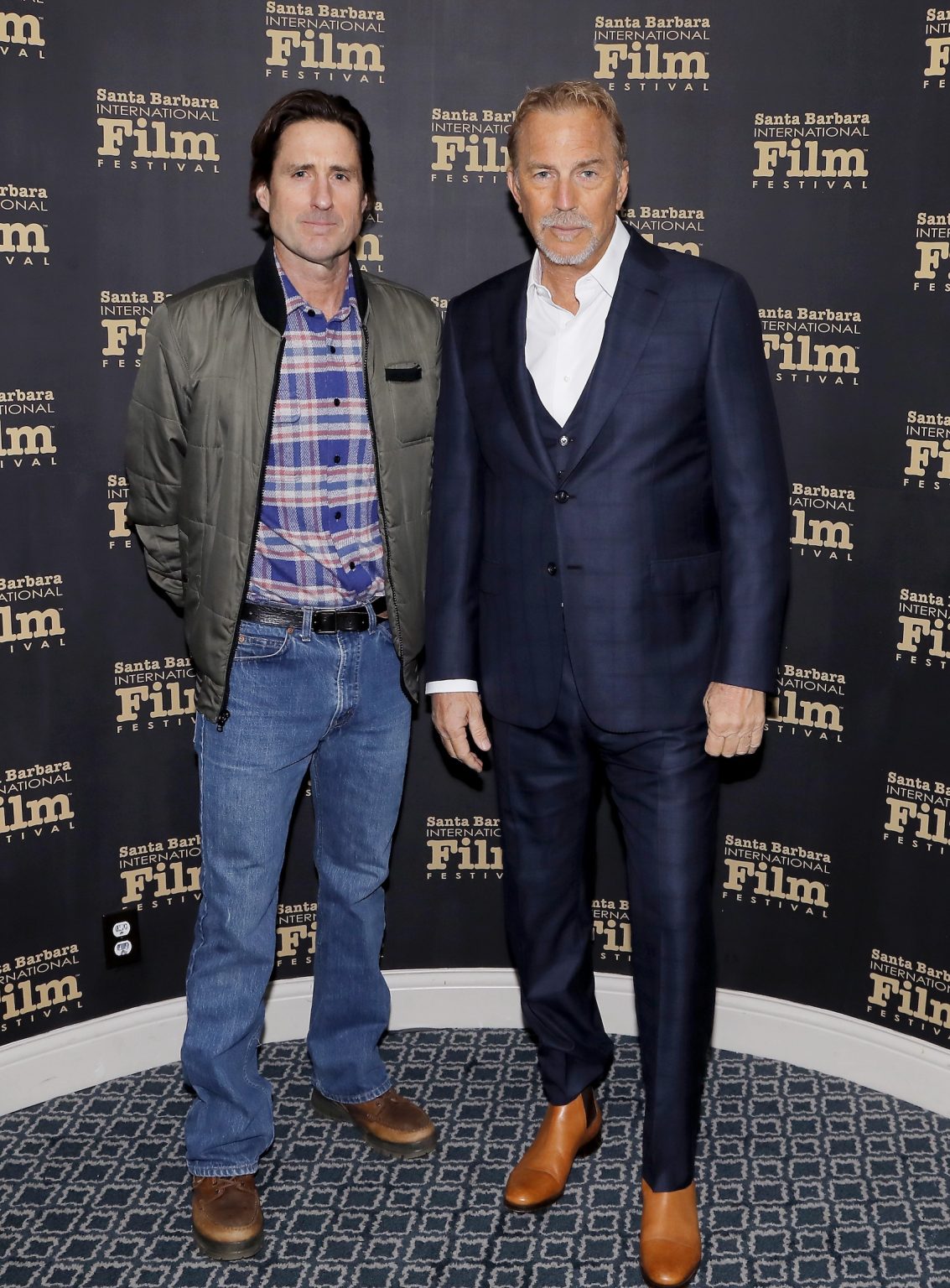 SANTA BARBARA, CALIFORNIA - FEBRUARY 07: Luke Wilson and Kevin Costner attend the US premiere of "Horizon: An American Saga - Chapter 2" at the 40th Santa Barbara International Film Festival on February 07, 2025 in Santa Barbara, California. (Photo by Tibrina Hobson/Getty Images for Santa Barbara International Film Festival)