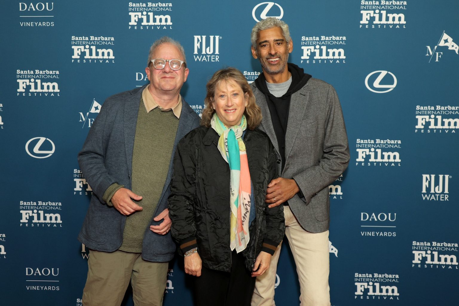SANTA BARBARA, CALIFORNIA - FEBRUARY 07: (L-R) Charlie Hess, Heidi Levitt, and Joseph Burga attend the U.S. Premiere of "Horizon: An American Saga - Chapter 2" during the 40th Santa Barbara International Film Festival at The Arlington Theatre on February 07, 2025 in Santa Barbara, California. (Photo by Rebecca Sapp/Getty Images for Santa Barbara International Film Festival)