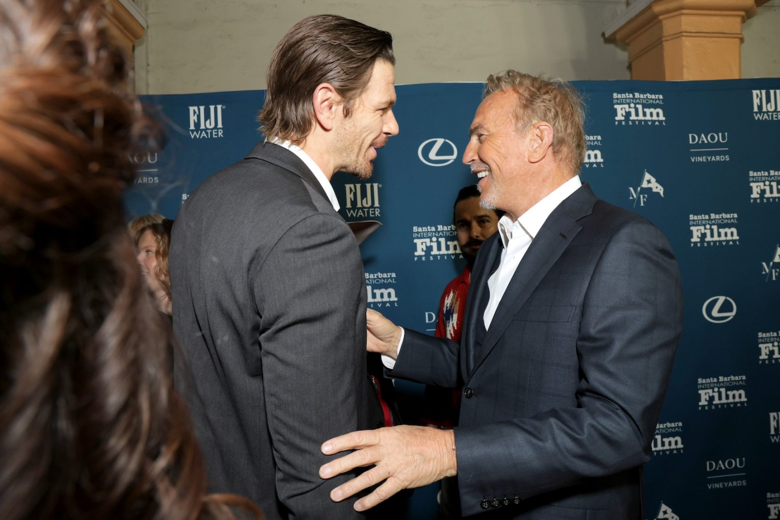 SANTA BARBARA, CALIFORNIA - FEBRUARY 07: (L-R) Jon Beavers and Kevin Costner attend the U.S. Premiere of "Horizon: An American Saga - Chapter 2" during the 40th Santa Barbara International Film Festival at The Arlington Theatre on February 07, 2025 in Santa Barbara, California. (Photo by Rebecca Sapp/Getty Images for Santa Barbara International Film Festival)