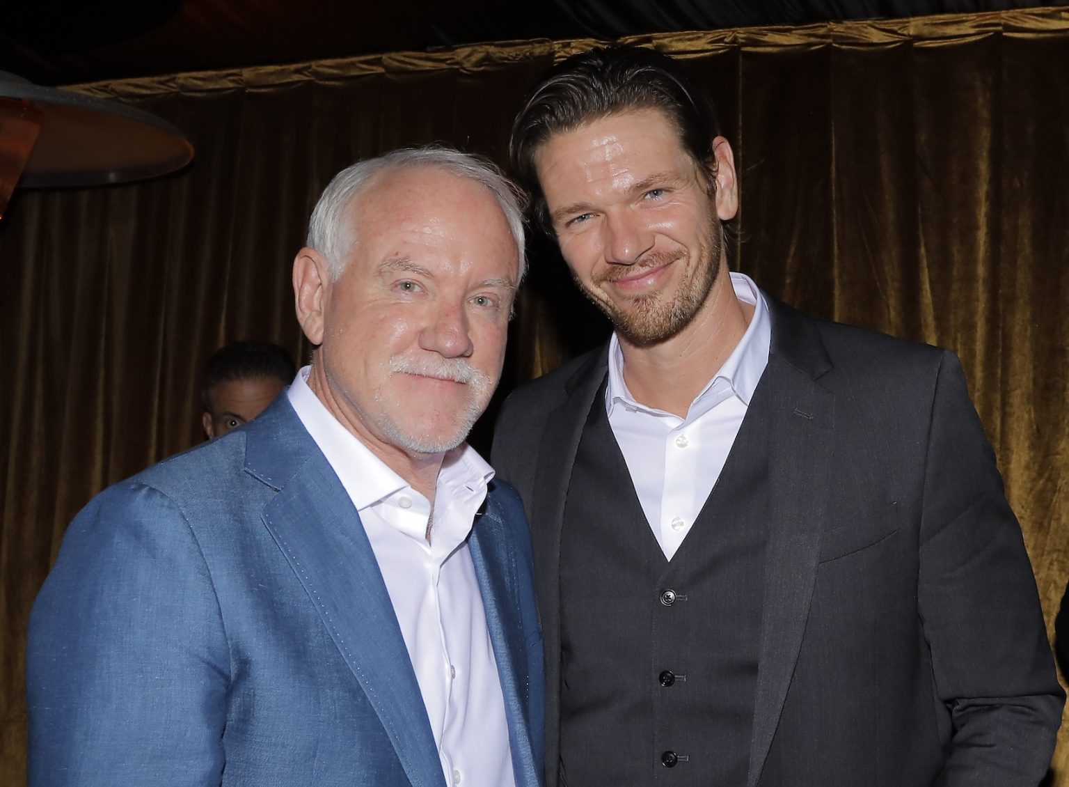 SANTA BARBARA, CALIFORNIA - FEBRUARY 07: John Debney and Jon Beavers attend the US premiere of "Horizon: An American Saga - Chapter 2" after party at the 40th Santa Barbara International Film Festival on February 07, 2025 in Santa Barbara, California. (Photo by Tibrina Hobson/Getty Images for Santa Barbara International Film Festival)