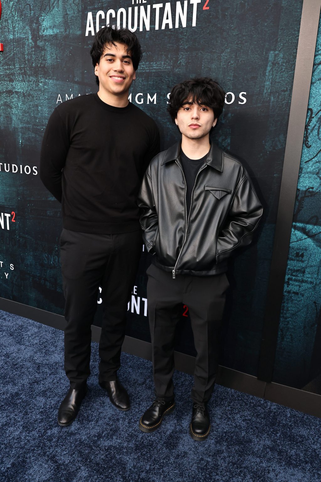 HOLLYWOOD, CALIFORNIA - APRIL 16: Mattia Polibio (L) and Kairi Cosentino seen at the Amazon MGM Studios "The Accountant 2" Los Angeles Premiere at TCL Chinese Theatre on April 16, 2025 in Hollywood, California. (Photo by Eric Charbonneau/Amazon MGM Studios via Getty Images)