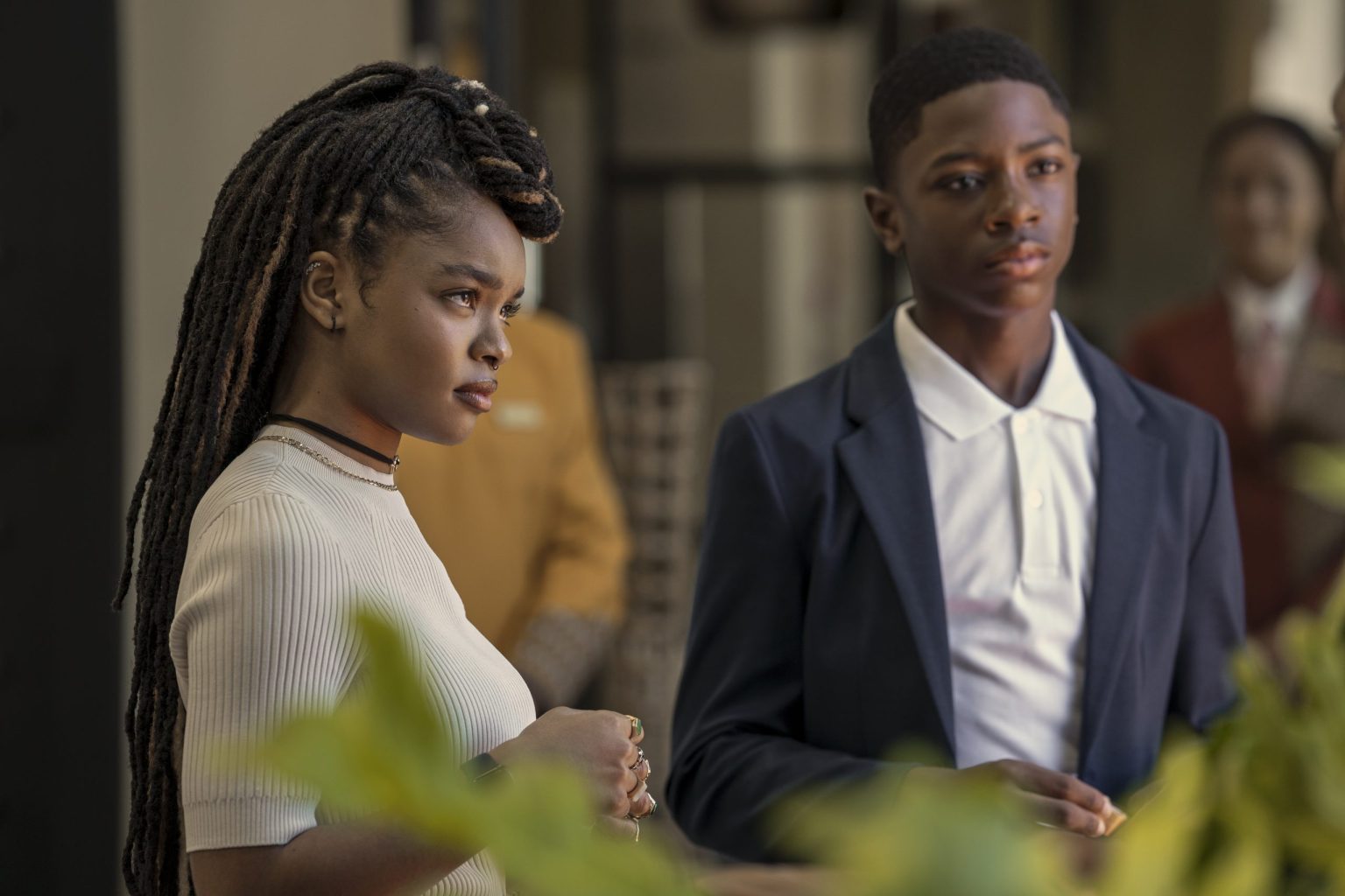 Marsai Martin and Christopher Farrar in G20 (Photo Credit: Ilze Kitshoff / Prime Video Amazon Content Services LLC)