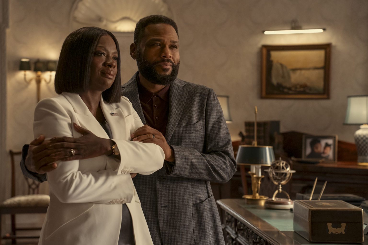 Viola Davis and Anthony Anderson in G20 (Photo Credit: Ilze Kitshoff / Prime Video Amazon Content Services LLC)