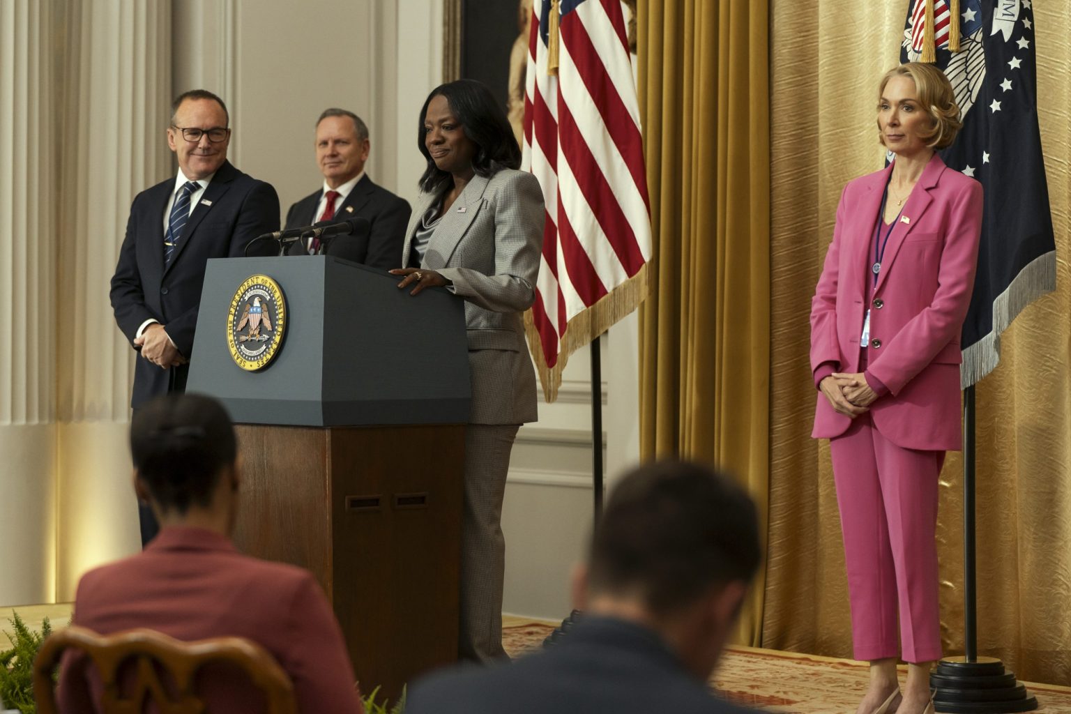 Elizabeth Marvel in G20. (Photo Credit_ Ilze Kitshoff / Prime Video)