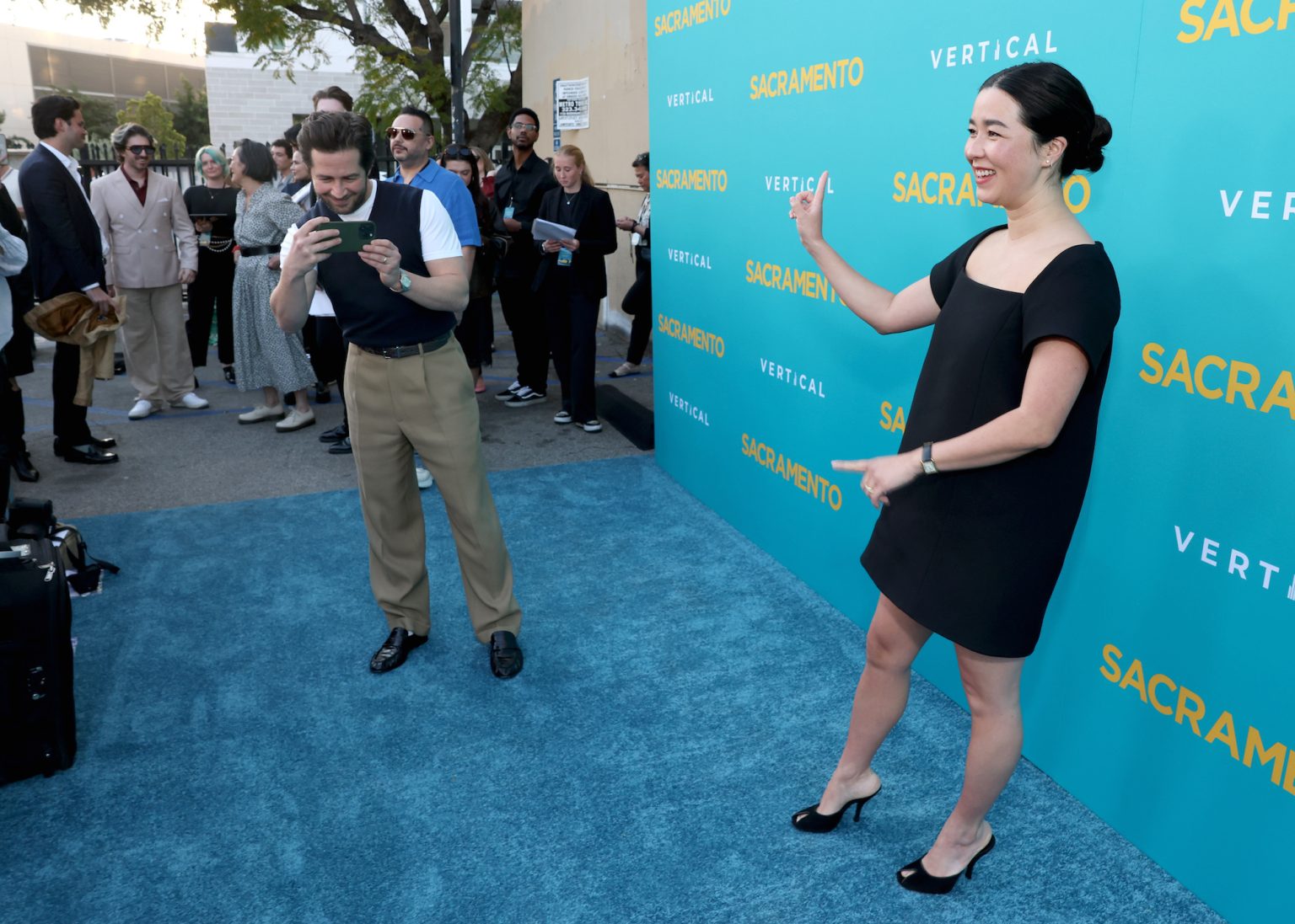 Michael Angarano and Maya Erksine at Vertical's “Sacramento” Los Angeles Special Screening at the Vista Theatre on Monday, April 7, 2025 in Los Angeles, CA.