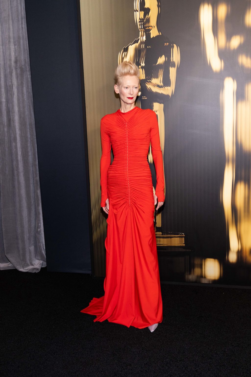 Tilda Swinton arrives at the 15th Governors Awards in the Ray Dolby Ballroom at Ovation Hollywood on Sunday, November 17, 2024.