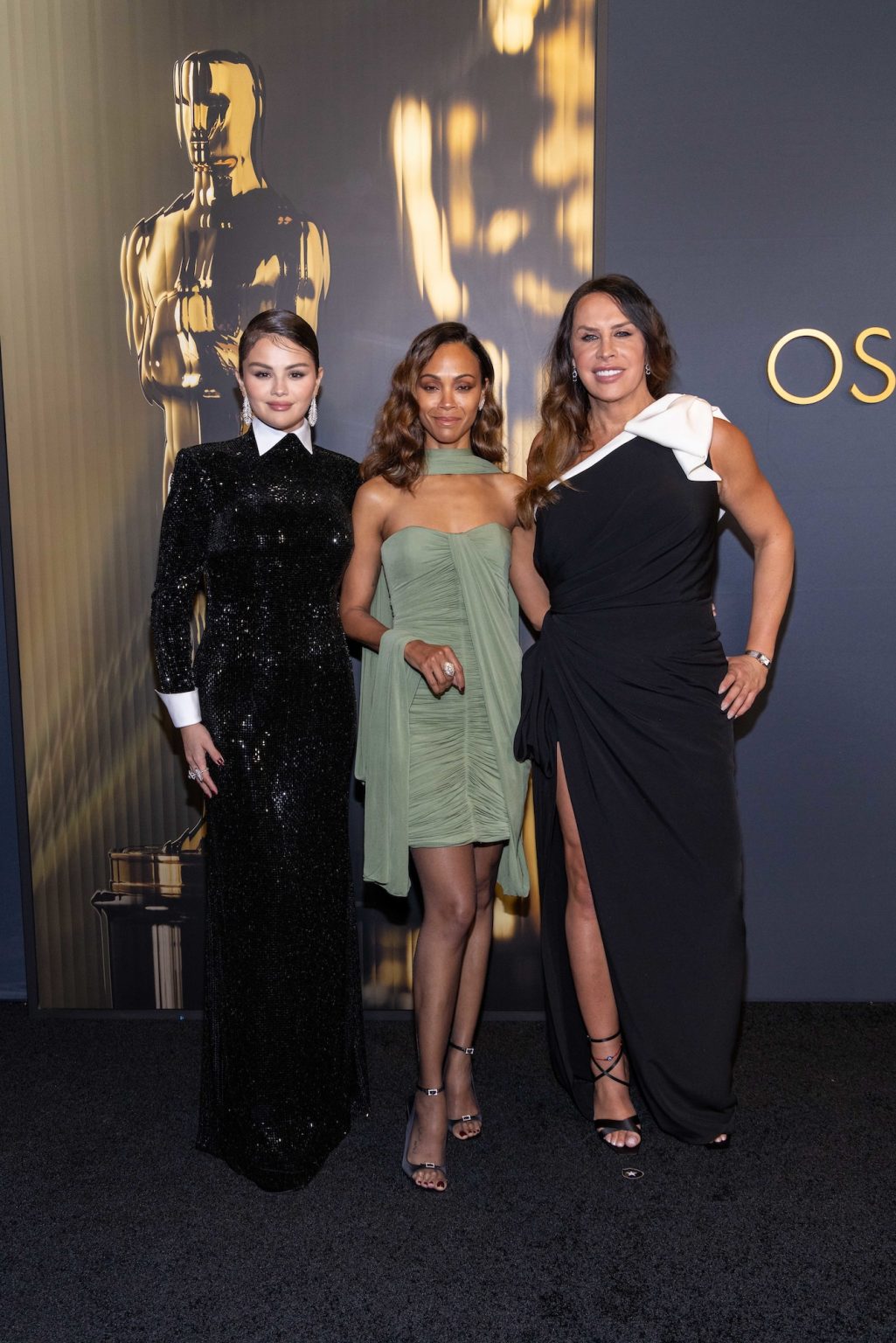 Selena Gomez, Zoe Saldaña, and Karla Sofía Gascón arrives at the 15th Governors Awards in the Ray Dolby Ballroom at Ovation Hollywood on Sunday, November 17, 2024.