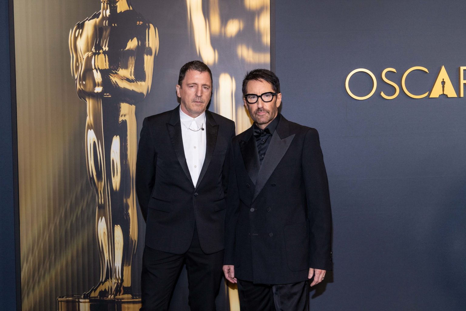 Atticus Ross and Trent Reznor arrive at the 15th Governors Awards in the Ray Dolby Ballroom at Ovation Hollywood on Sunday, November 17, 2024.