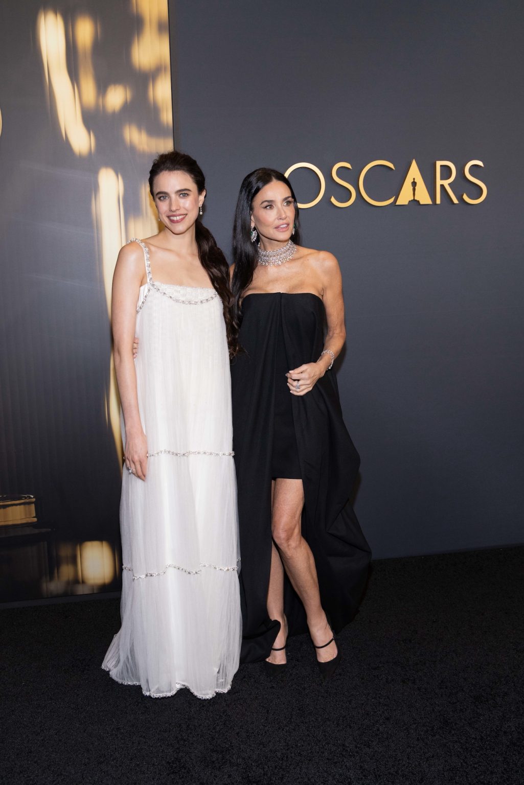 Margaret Qualley and Demi Moore arrive at the 15th Governors Awards in the Ray Dolby Ballroom at Ovation Hollywood on Sunday, November 17, 2024.
