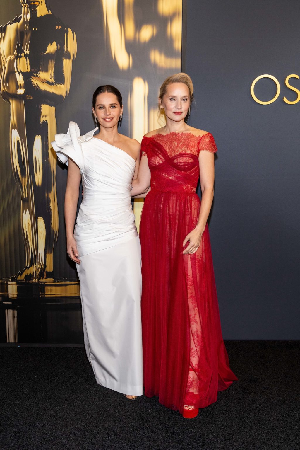 Felicity Jones and Mona Fastvold arrives at the 15th Governors Awards in the Ray Dolby Ballroom at Ovation Hollywood on Sunday, November 17, 2024.
