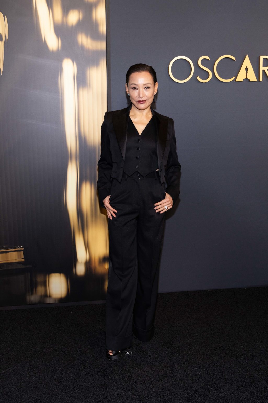 Joan Chen arrives at the 15th Governors Awards in the Ray Dolby Ballroom at Ovation Hollywood on Sunday, November 17, 2024.
