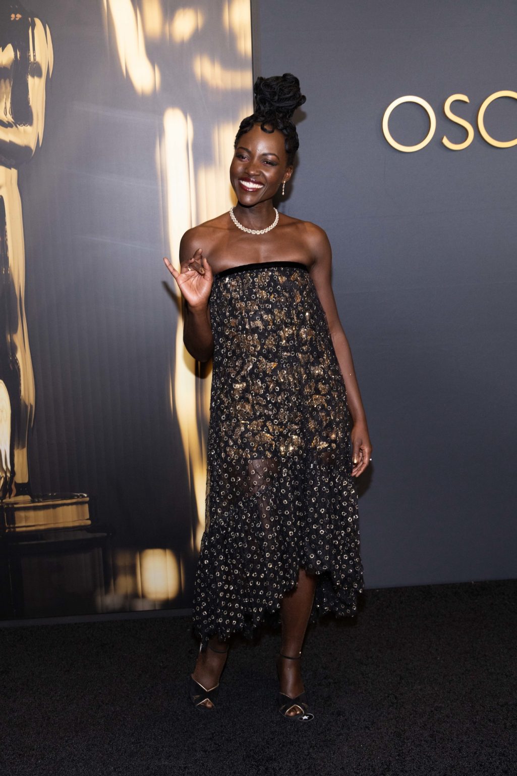 Lupita Nyong'o arrives at the 15th Governors Awards in the Ray Dolby Ballroom at Ovation Hollywood on Sunday, November 17, 2024.