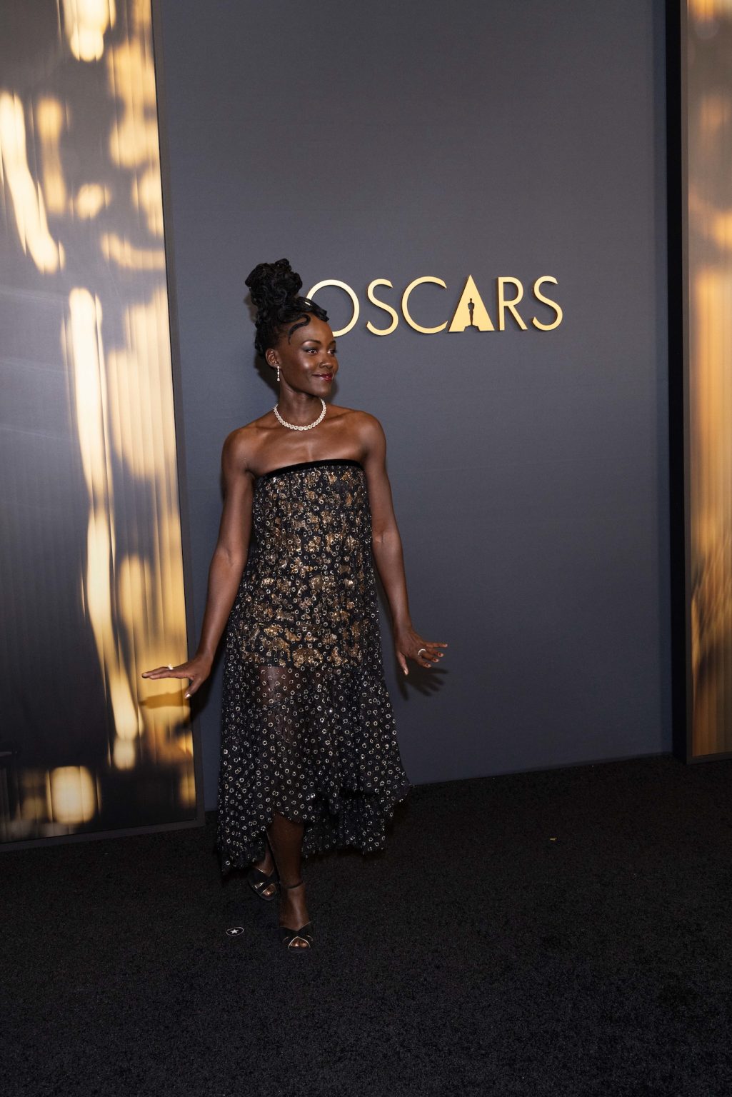 Lupita Nyong'o arrives at the 15th Governors Awards in the Ray Dolby Ballroom at Ovation Hollywood on Sunday, November 17, 2024.