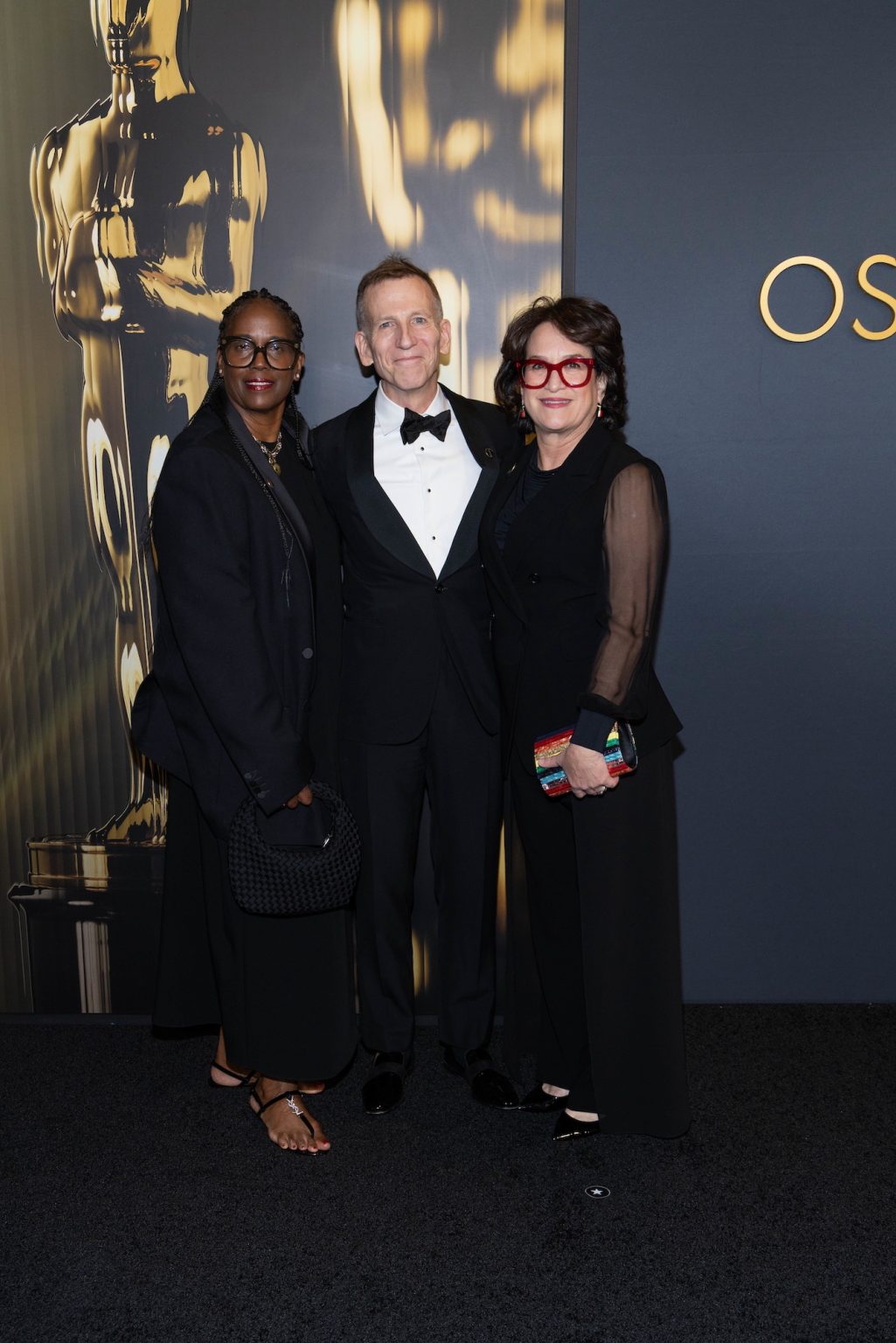 Academy Governors Kim Taylor-Coleman, Richard Hicks and Debra Zane arrive at the 15th Governors Awards in the Ray Dolby Ballroom at Ovation Hollywood on Sunday, November 17, 2024.