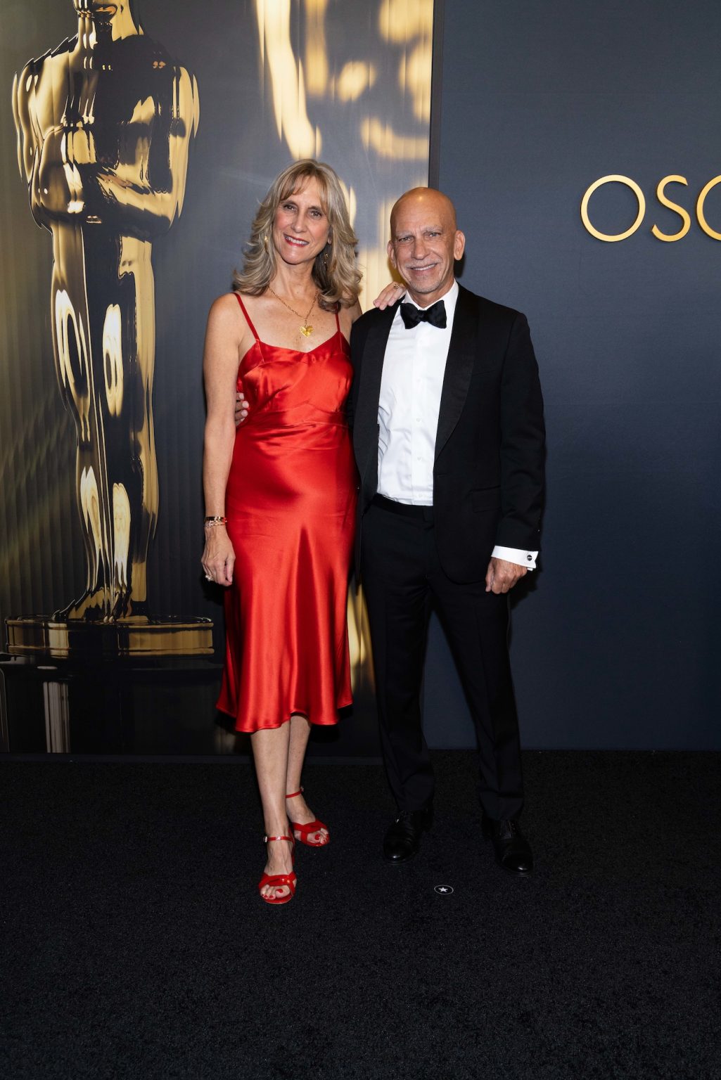 Academy Governor Dana Stevens and Scott Davis arrive at the 15th Governors Awards in the Ray Dolby Ballroom at Ovation Hollywood on Sunday, November 17, 2024.