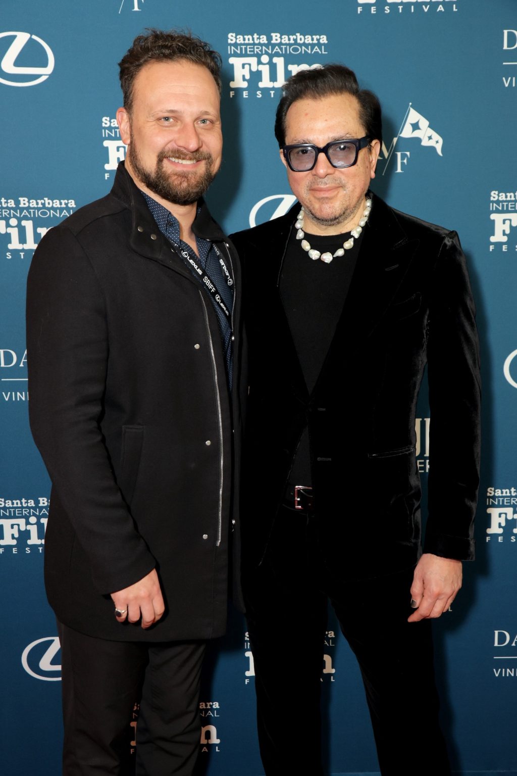 SANTA BARBARA, CALIFORNIA - FEBRUARY 12: (L-R) Sean Pratt and SBIFF Executive Director Roger Durling attend the American Riviera Award ceremony during the 40th Santa Barbara International Film Festival at The Arlington Theatre on February 12, 2025 in Santa Barbara, California. (Photo by Rebecca Sapp/Getty Images for Santa Barbara International Film Festival)