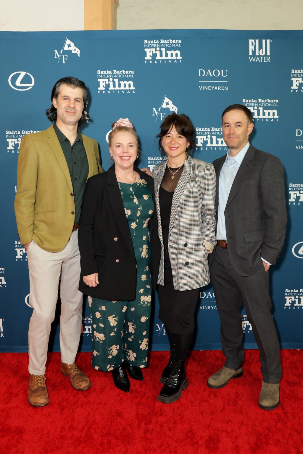 SANTA BARBARA, CALIFORNIA - FEBRUARY 12: (L-R) Tim Grant, Shannon E. Riggs, Mary Rohlich, and Clay Tweel attend the American Riviera Award ceremony during the 40th Santa Barbara International Film Festival at The Arlington Theatre on February 12, 2025 in Santa Barbara, California. (Photo by Rebecca Sapp/Getty Images for Santa Barbara International Film Festival)