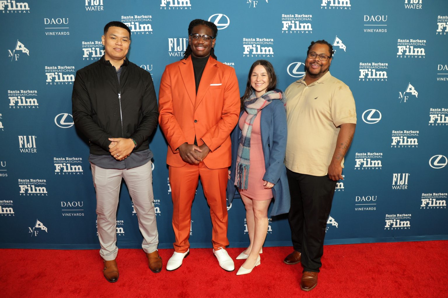 SANTA BARBARA, CALIFORNIA - FEBRUARY 13: (L-R) Dexter Harris, Eric Lanier, Samantha Soto, and Joseph Stubbs attend the Cinema Vanguard Award ceremony during the 40th Santa Barbara International Film Festival at The Arlington Theatre on February 13, 2025 in Santa Barbara, California. (Photo by Rebecca Sapp/Getty Images for Santa Barbara International Film Festival)