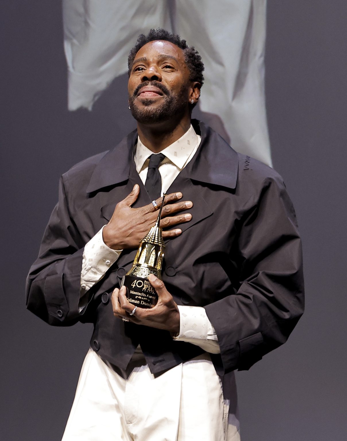 SANTA BARBARA, CALIFORNIA - FEBRUARY 14: Colman Domingo receives the Montecito Award during the 40th Santa Barbara International Film Festival at The Arlington Theatre on February 14, 2025 in Santa Barbara, California. (Photo by Tibrina Hobson/Getty Images for Santa Barbara International Film Festival)