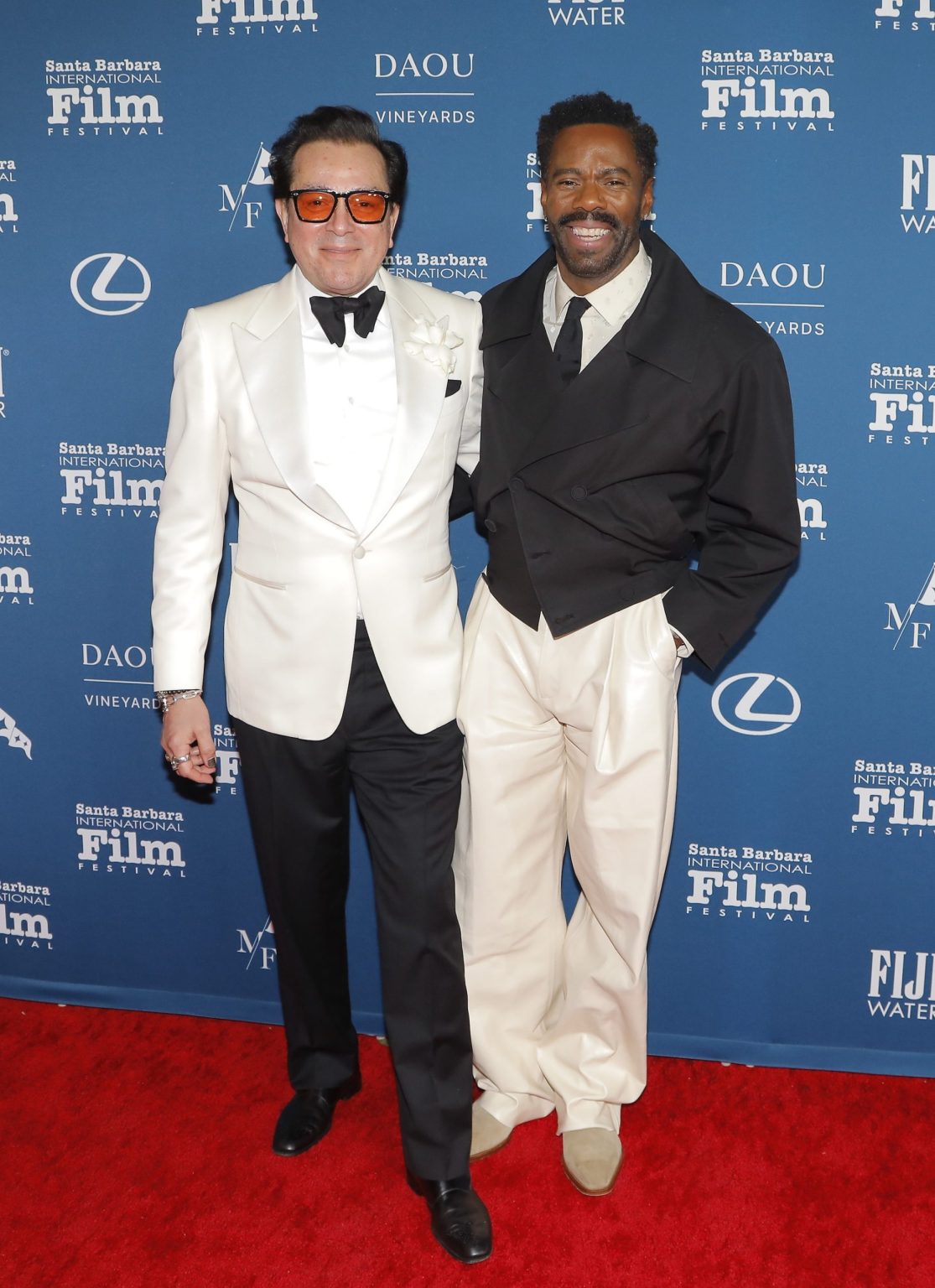 SANTA BARBARA, CALIFORNIA - FEBRUARY 14: SBIFF Executive Director Roger Durling and Honoree Colman Domingo attends the Montecito Award ceremony during the 40th Santa Barbara International Film Festival at The Arlington Theatre on February 14, 2025 in Santa Barbara, California. (Photo by Tibrina Hobson/Getty Images for Santa Barbara International Film Festival)