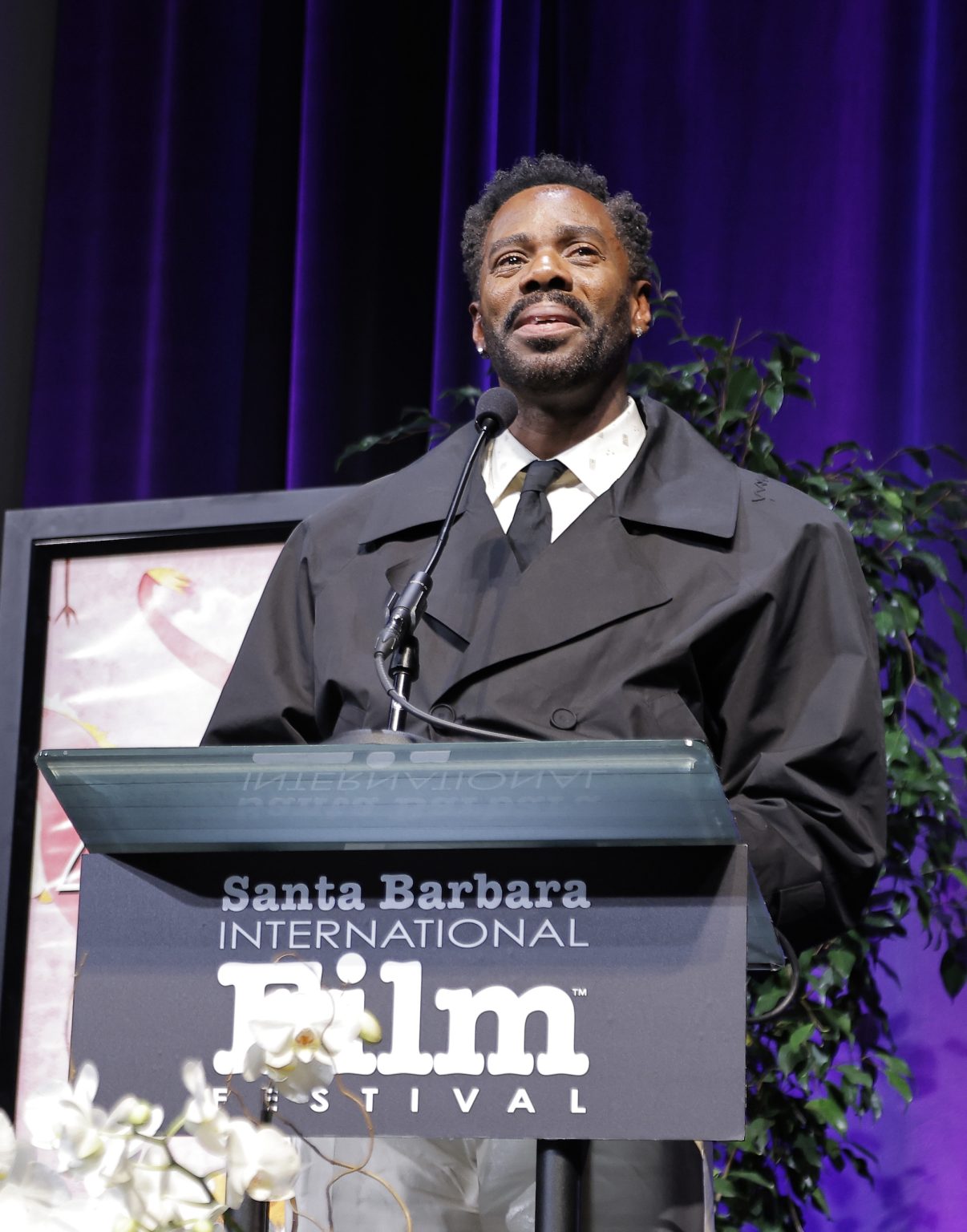 SANTA BARBARA, CALIFORNIA - FEBRUARY 14: Colman Domingo receives the Montecito Award during the 40th Santa Barbara International Film Festival at The Arlington Theatre on February 14, 2025 in Santa Barbara, California. (Photo by Tibrina Hobson/Getty Images for Santa Barbara International Film Festival)