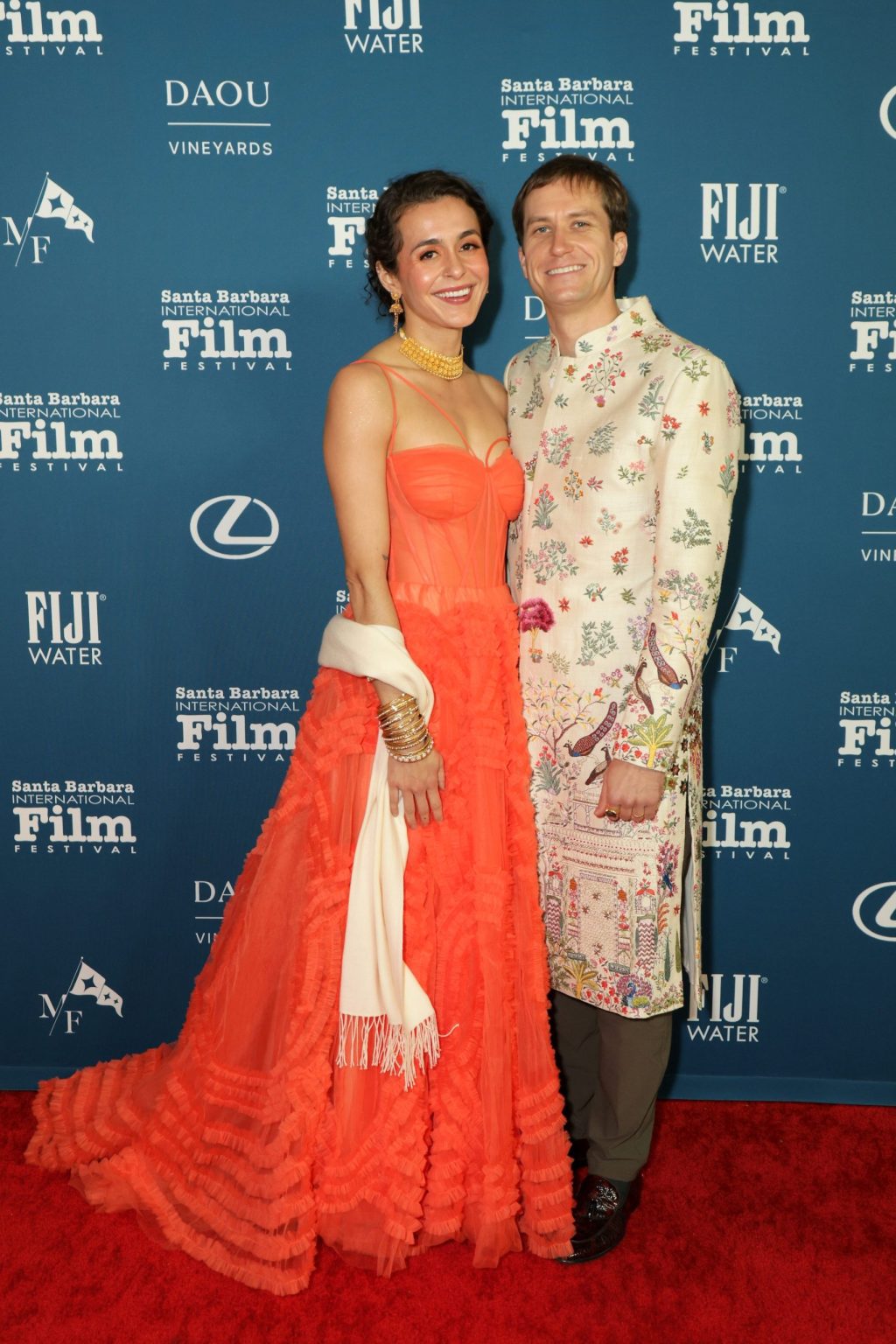 SANTA BARBARA, CALIFORNIA - FEBRUARY 14: (L-R) Lane Bhutani Goedert and Benjamin Bhutani Goedert attend the Montecito Award ceremony during the 40th Santa Barbara International Film Festival at The Arlington Theatre on February 14, 2025 in Santa Barbara, California. (Photo by Rebecca Sapp/Getty Images for Santa Barbara International Film Festival)