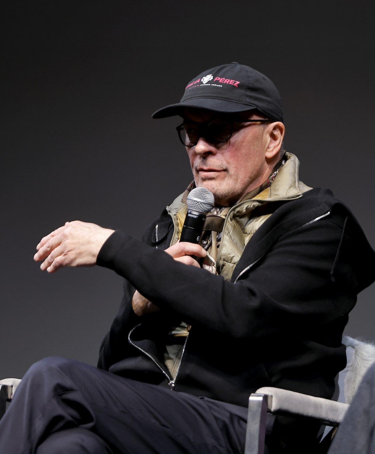 SANTA BARBARA, CALIFORNIA - FEBRUARY 10: Jacques Audiard speaks onstage at the Outstanding Directors of the Year Award ceremony during the 40th Santa Barbara International Film Festival at The Arlington Theatre on February 10, 2025 in Santa Barbara, California. (Photo by Tibrina Hobson/Getty Images for Santa Barbara International Film Festival)