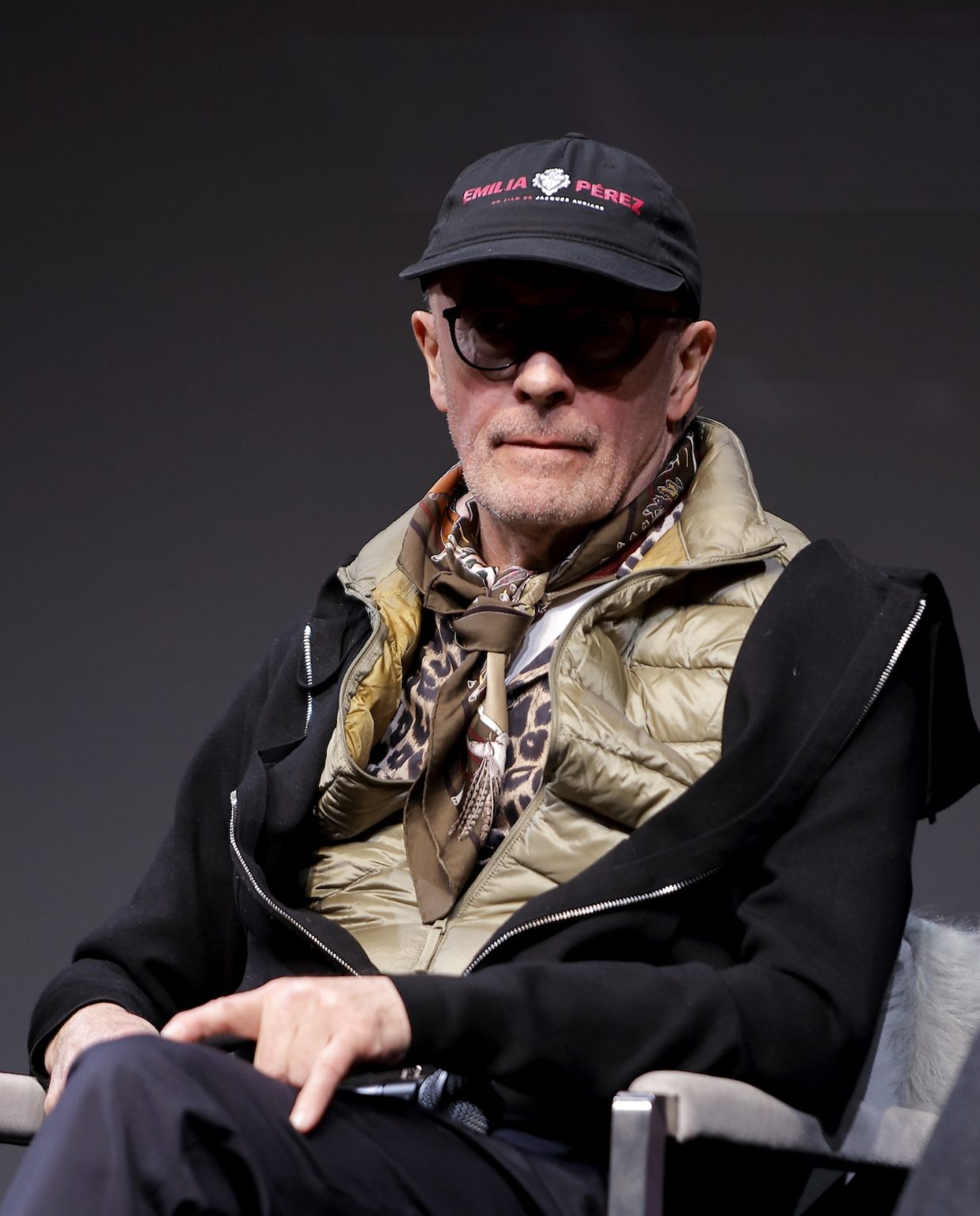 SANTA BARBARA, CALIFORNIA - FEBRUARY 10: Jacques Audiard speaks onstage at the Outstanding Directors of the Year Award ceremony during the 40th Santa Barbara International Film Festival at The Arlington Theatre on February 10, 2025 in Santa Barbara, California. (Photo by Tibrina Hobson/Getty Images for Santa Barbara International Film Festival)