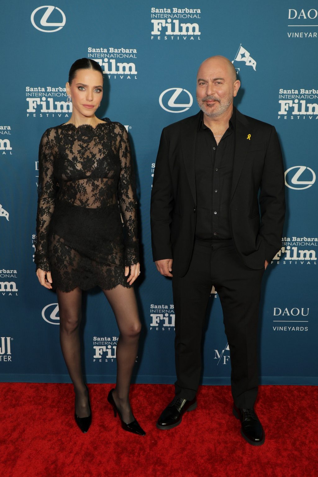 SANTA BARBARA, CALIFORNIA - FEBRUARY 10: (L-R) Rotem Sela and Lior Raz attend the Outstanding Directors of the Year Award ceremony during the 40th Santa Barbara International Film Festival at The Arlington Theatre on February 10, 2025 in Santa Barbara, California. (Photo by Rebecca Sapp/Getty Images for Santa Barbara International Film Festival)
