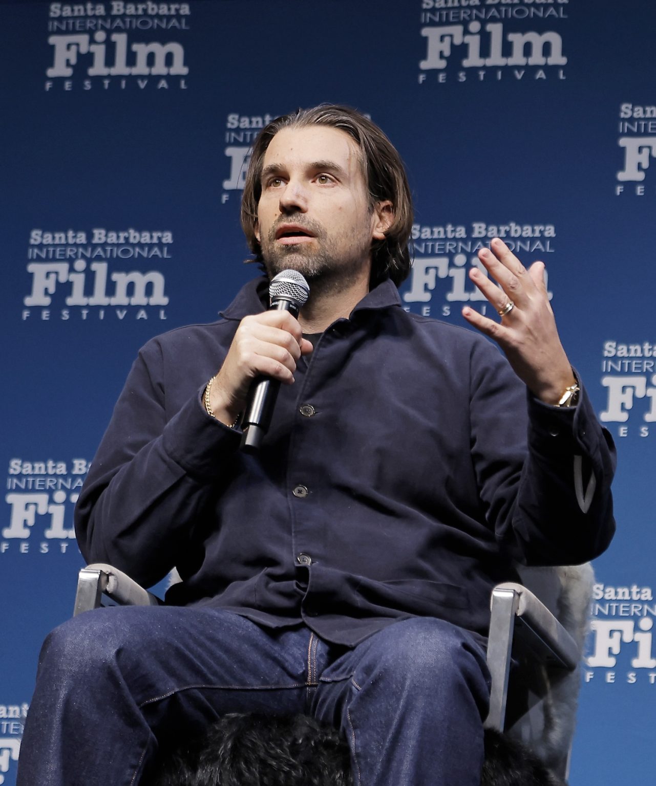 SANTA BARBARA, CALIFORNIA - FEBRUARY 10: Alex Heineman speaks onstage at the producers panel at the 40th Santa Barbara International Film Festival on February 10, 2025 in Santa Barbara, California. (Photo by Tibrina Hobson/Getty Images for Santa Barbara International Film Festival)