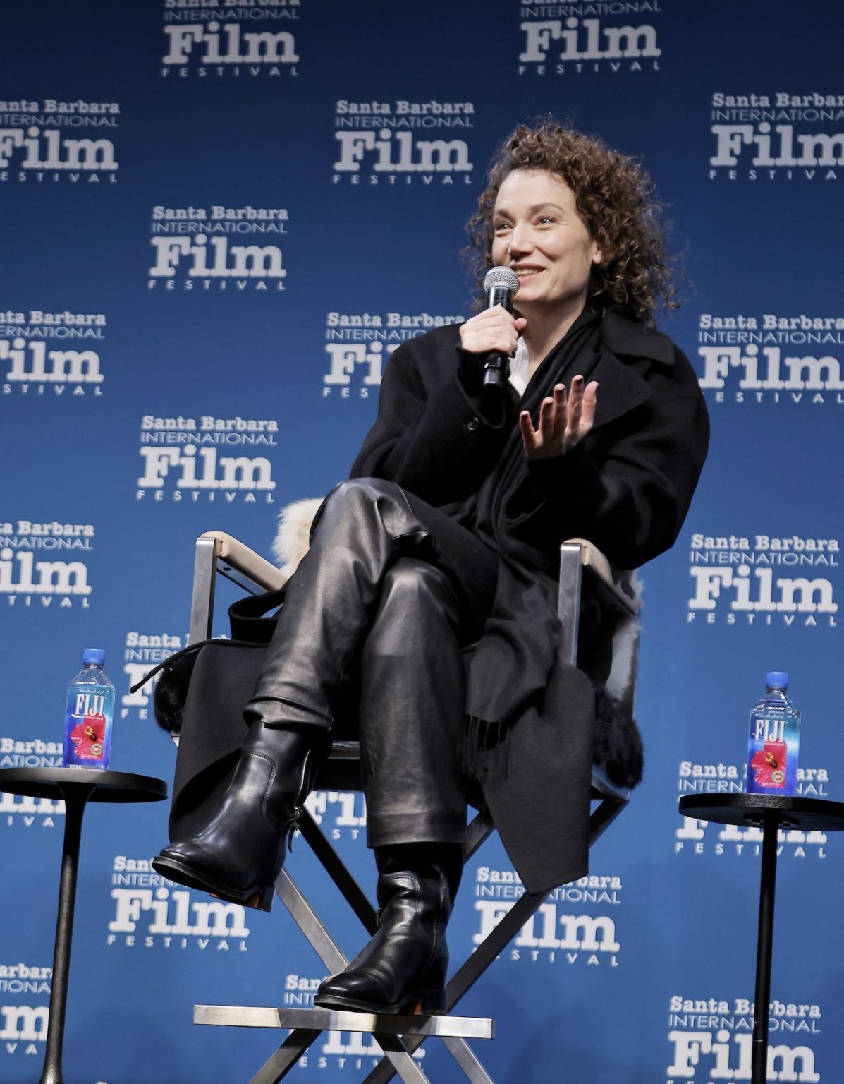 SANTA BARBARA, CALIFORNIA - FEBRUARY 10: Coralie Fargea speaks onstage at the producers panel at the 40th Santa Barbara International Film Festival on February 10, 2025 in Santa Barbara, California. (Photo by Tibrina Hobson/Getty Images for Santa Barbara International Film Festival)
