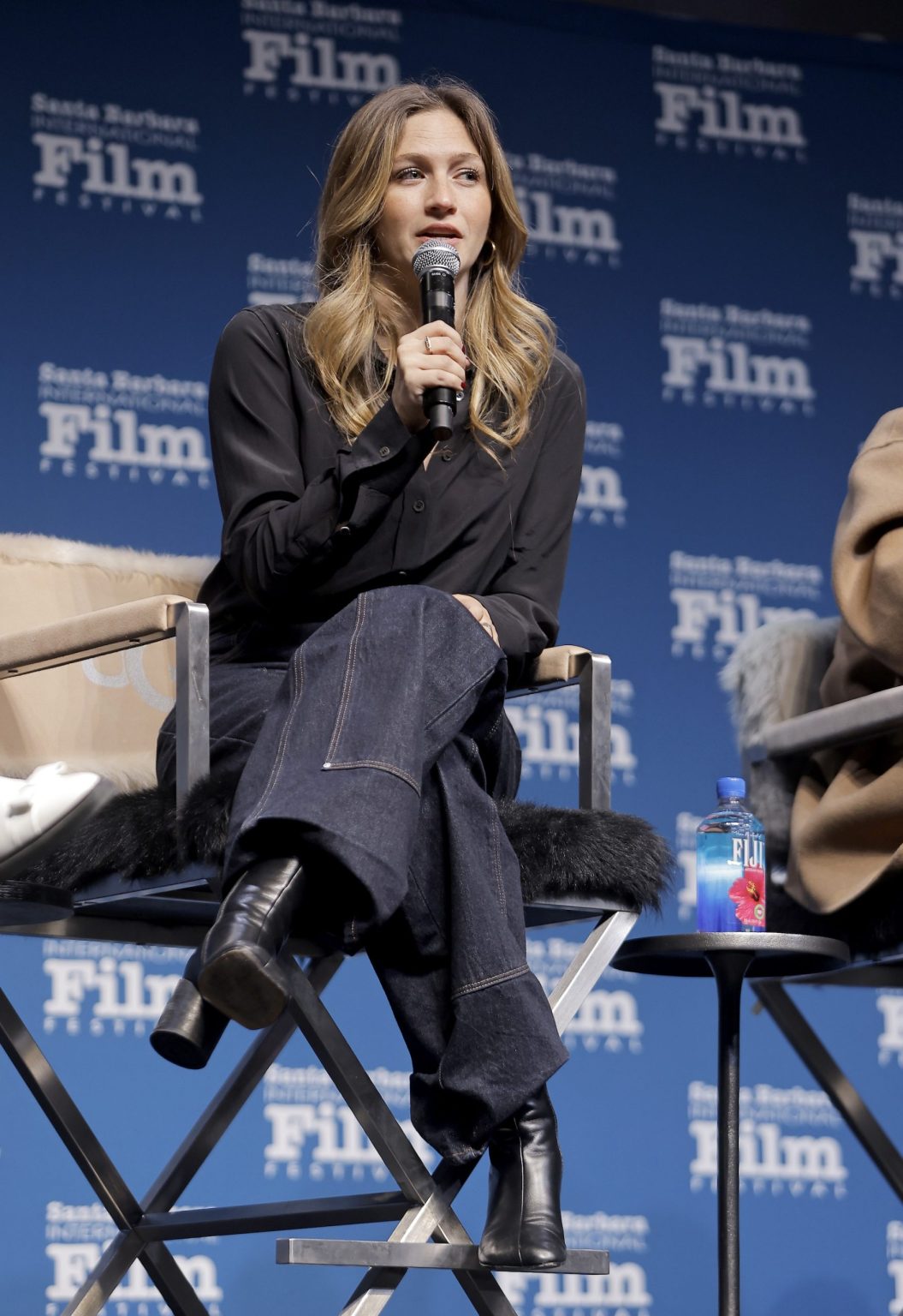 SANTA BARBARA, CALIFORNIA - FEBRUARY 15: Emily Kassie speaks onstage at the Women's Panel durning the 40th Santa Barbara International Film Fest on February 15, 2025 in Santa Barbara, California. (Photo by Tibrina Hobson/Getty Images for Santa Barbara International Film Festival)