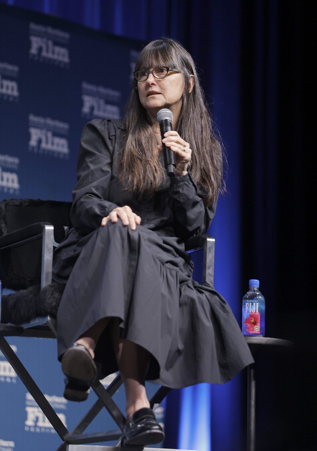 SANTA BARBARA, CALIFORNIA - FEBRUARY 15: Paula DuPré Pesmen speaks onstage at the Women's Panel durning the 40th Santa Barbara International Film Fest on February 15, 2025 in Santa Barbara, California. (Photo by Tibrina Hobson/Getty Images for Santa Barbara International Film Festival)