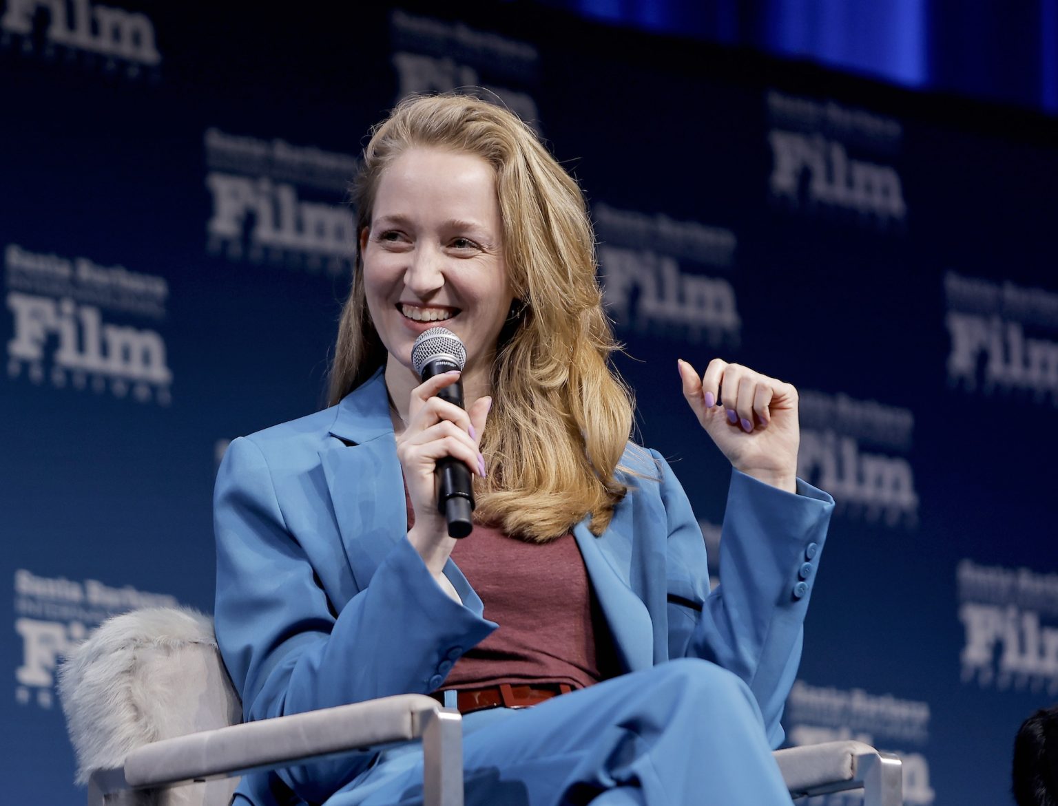 SANTA BARBARA, CALIFORNIA - FEBRUARY 15: Victoria Warmerdam speaks onstage at the Women's Panel durning the 40th Santa Barbara International Film Fest on February 15, 2025 in Santa Barbara, California. (Photo by Tibrina Hobson/Getty Images for Santa Barbara International Film Festival)