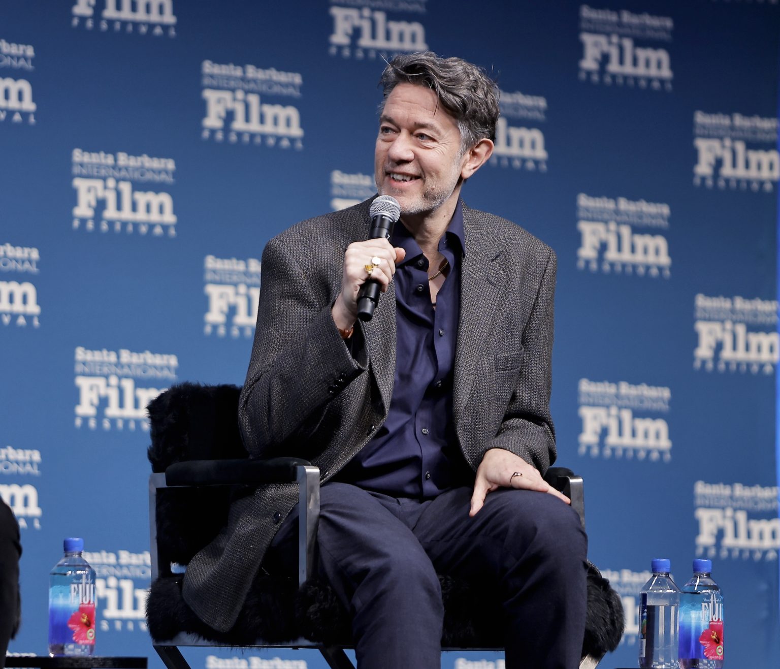 SANTA BARBARA, CALIFORNIA - FEBRUARY 08: Peter Straughan speaks onstage at the writers panel at the 40th Santa Barbara International Film Festival on February 08, 2025 in Santa Barbara, California. (Photo by Tibrina Hobson/Getty Images for Santa Barbara International Film Festival)