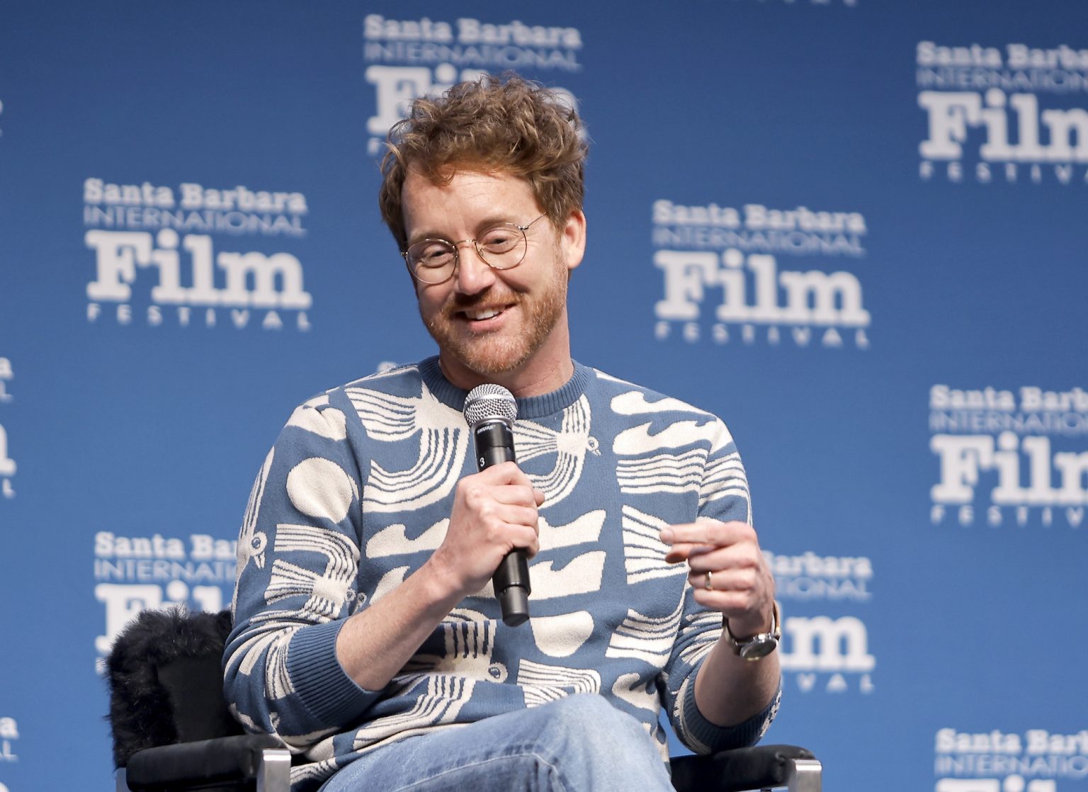SANTA BARBARA, CALIFORNIA - FEBRUARY 08: Clint Bentley speaks onstage at the writers panel at the 40th Santa Barbara International Film Festival on February 08, 2025 in Santa Barbara, California. (Photo by Tibrina Hobson/Getty Images for Santa Barbara International Film Festival)