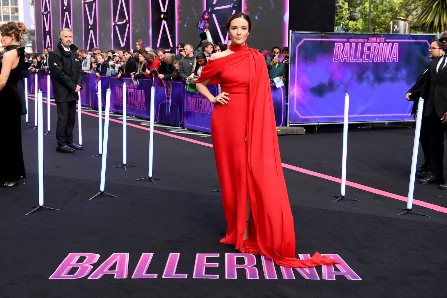 LONDON, ENGLAND - MAY 22: Catalina Sandino Moreno attends the world premiere of "Ballerina" at Cineworld Leicester Square on May 22, 2025 in London, England. (Photo by Joe Maher/Getty Images for Lionsgate UK)