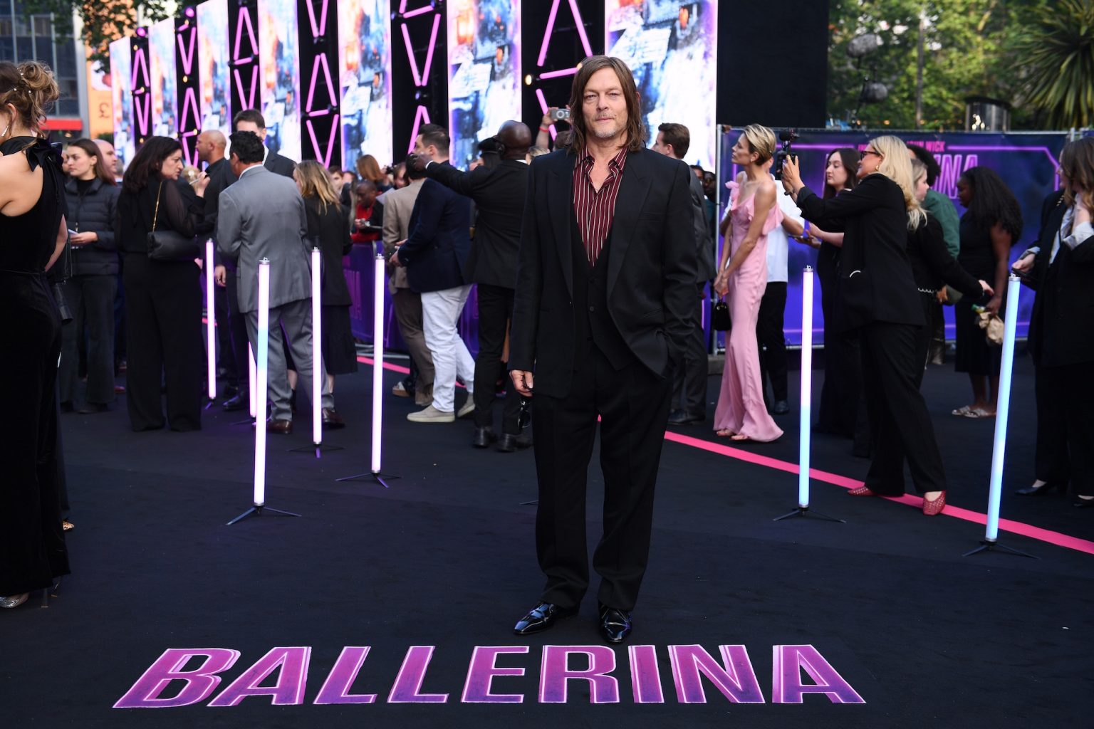 LONDON, ENGLAND - MAY 22: Norman Reedus attends the world premiere of "Ballerina" at Cineworld Leicester Square on May 22, 2025 in London, England. (Photo by Joe Maher/Getty Images for Lionsgate UK)