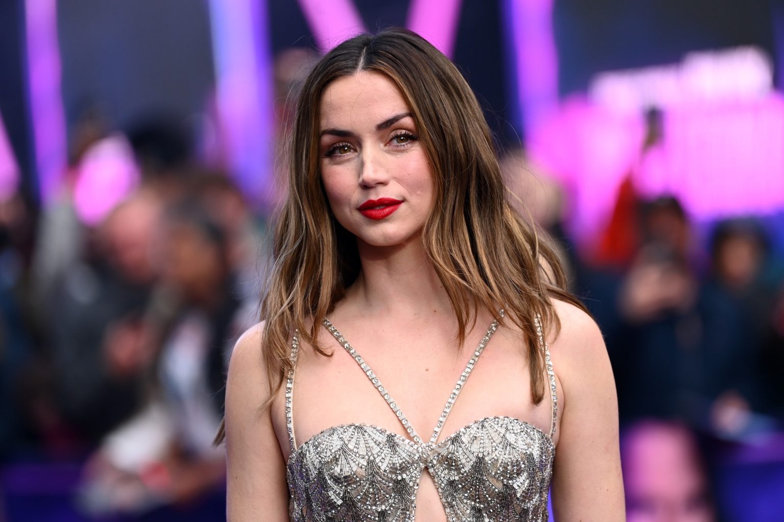 LONDON, ENGLAND - MAY 22: Ana de Armas attends the world premiere of "Ballerina" at Cineworld Leicester Square on May 22, 2025 in London, England. (Photo by Joe Maher/Getty Images for Lionsgate UK)