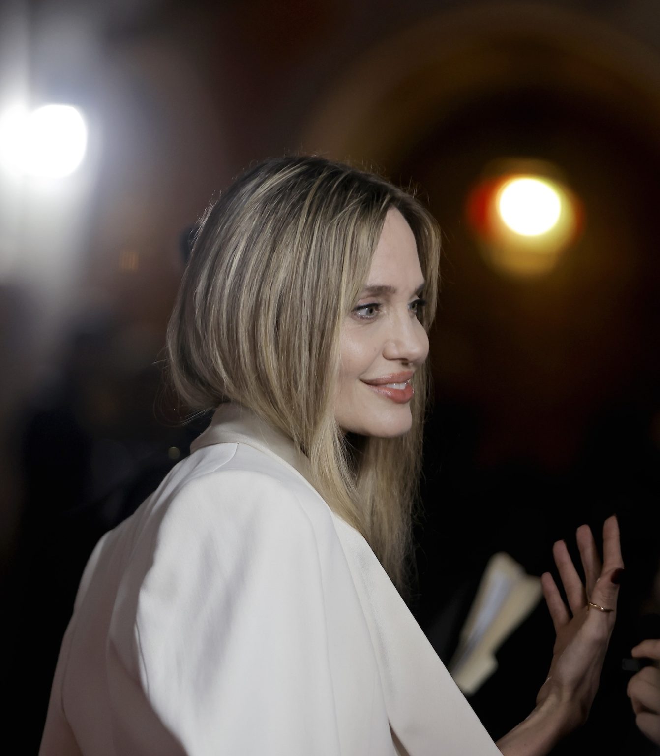 SANTA BARBARA, CALIFORNIA - FEBRUARY 05: Honoree Angelina Jolie attends the Maltin Modern Master Award ceremony during the 40th Santa Barbara International Film Festival at Arlington Theatre on February 05, 2025 in Santa Barbara, California. (Photo by Tibrina Hobson/Getty Images for Santa Barbara International Film Festival)