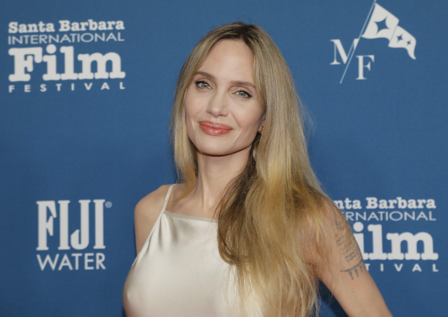 SANTA BARBARA, CALIFORNIA - FEBRUARY 05: Honoree Angelina Jolie attends the Maltin Modern Master Award ceremony during the 40th Santa Barbara International Film Festival at Arlington Theatre on February 05, 2025 in Santa Barbara, California. (Photo by Tibrina Hobson/Getty Images for Santa Barbara International Film Festival)