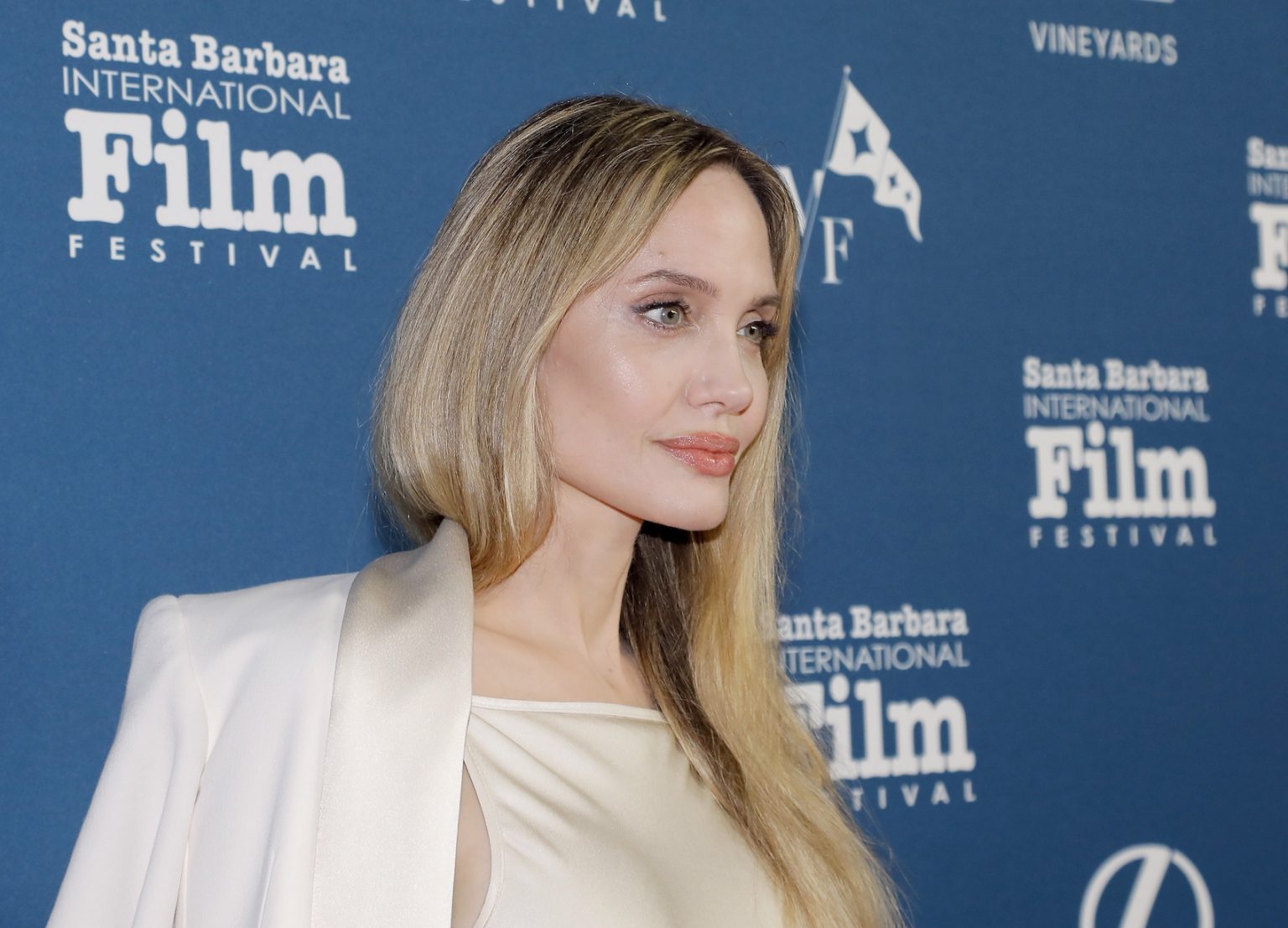 SANTA BARBARA, CALIFORNIA - FEBRUARY 05: Honoree Angelina Jolie attends the Maltin Modern Master Award ceremony during the 40th Santa Barbara International Film Festival at Arlington Theatre on February 05, 2025 in Santa Barbara, California. (Photo by Tibrina Hobson/Getty Images for Santa Barbara International Film Festival)