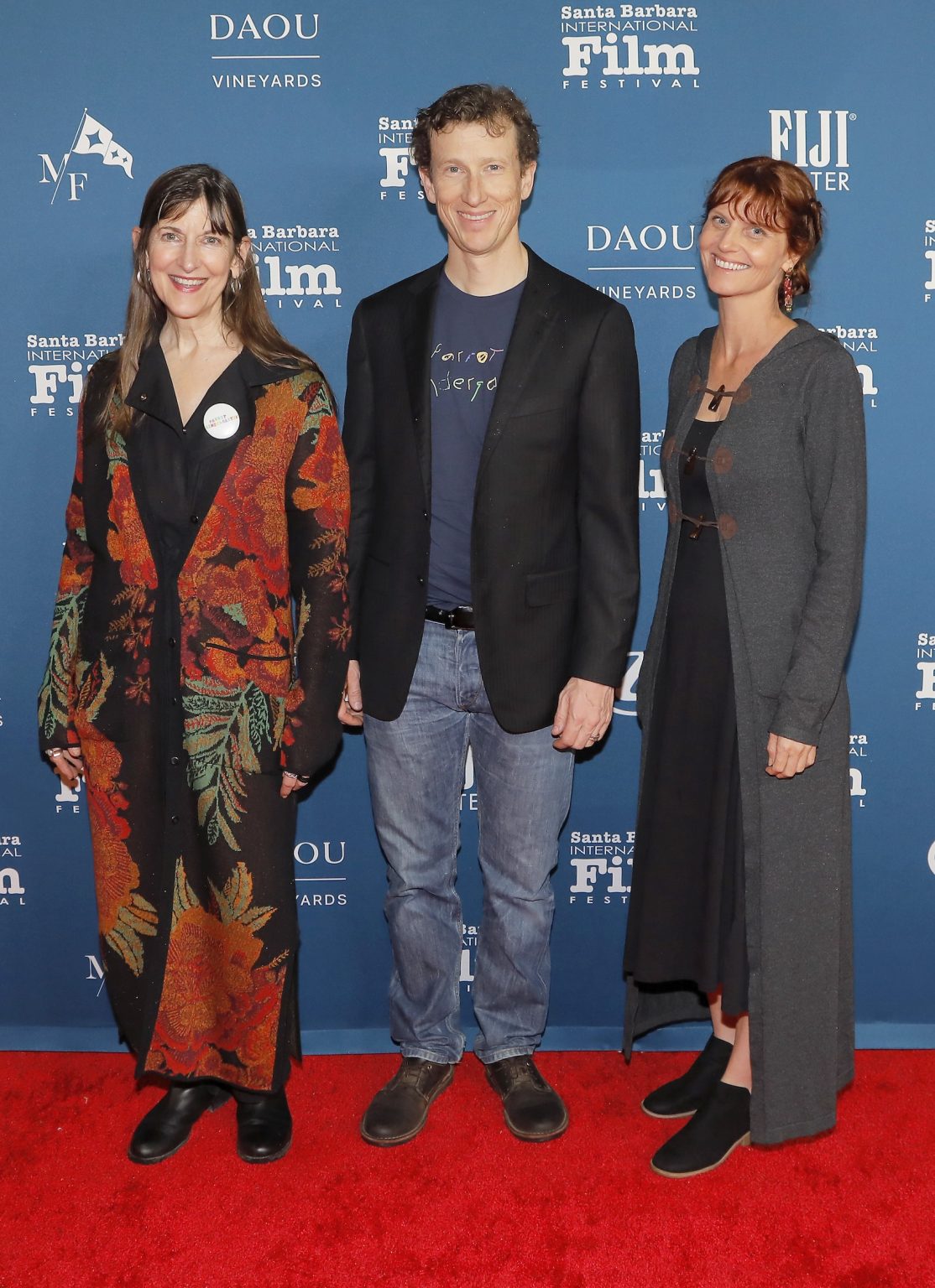 SANTA BARBARA, CALIFORNIA - FEBRUARY 05: (L-R) Amy Herdy, Lyman Smith and Jen Taylor O'Conner attend the Maltin Modern Master Award ceremony during the 40th Santa Barbara International Film Festival at Arlington Theatre on February 05, 2025 in Santa Barbara, California. (Photo by Tibrina Hobson/Getty Images for Santa Barbara International Film Festival)