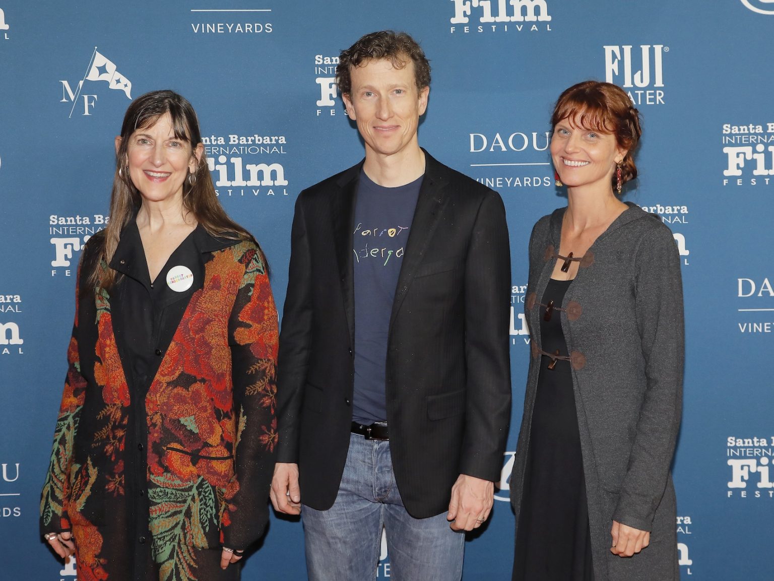 SANTA BARBARA, CALIFORNIA - FEBRUARY 05: (L-R) Amy Herdy, Lyman Smith and Jen Taylor O'Conner attend the Maltin Modern Master Award ceremony during the 40th Santa Barbara International Film Festival at Arlington Theatre on February 05, 2025 in Santa Barbara, California. (Photo by Tibrina Hobson/Getty Images for Santa Barbara International Film Festival)