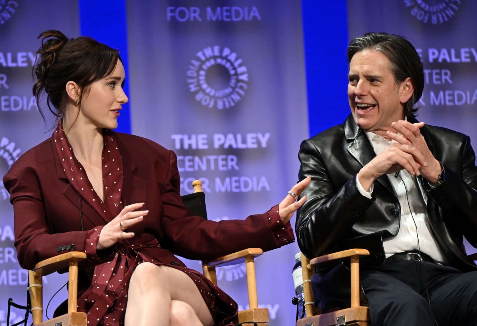 HOLLYWOOD CA - MARCH 29: Rachel Brosnahan and Daniel Palladino at PaleyFest LA 2025 honoring The Amy Sherman-Palladino Multiverse, presented by the Paley Center for Media, at the DOLBY THEATRE on March 29, 2025 in Hollywood, California. © Kevin Parry