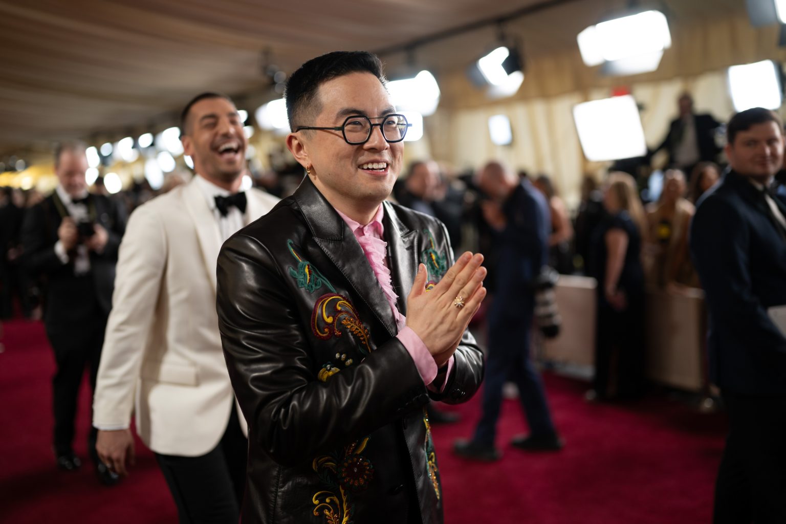 Bowen Yang arrives on the red carpet of the 97th Oscars® at the Dolby® Theatre at Ovation Hollywood on Sunday, March 2, 2025.
