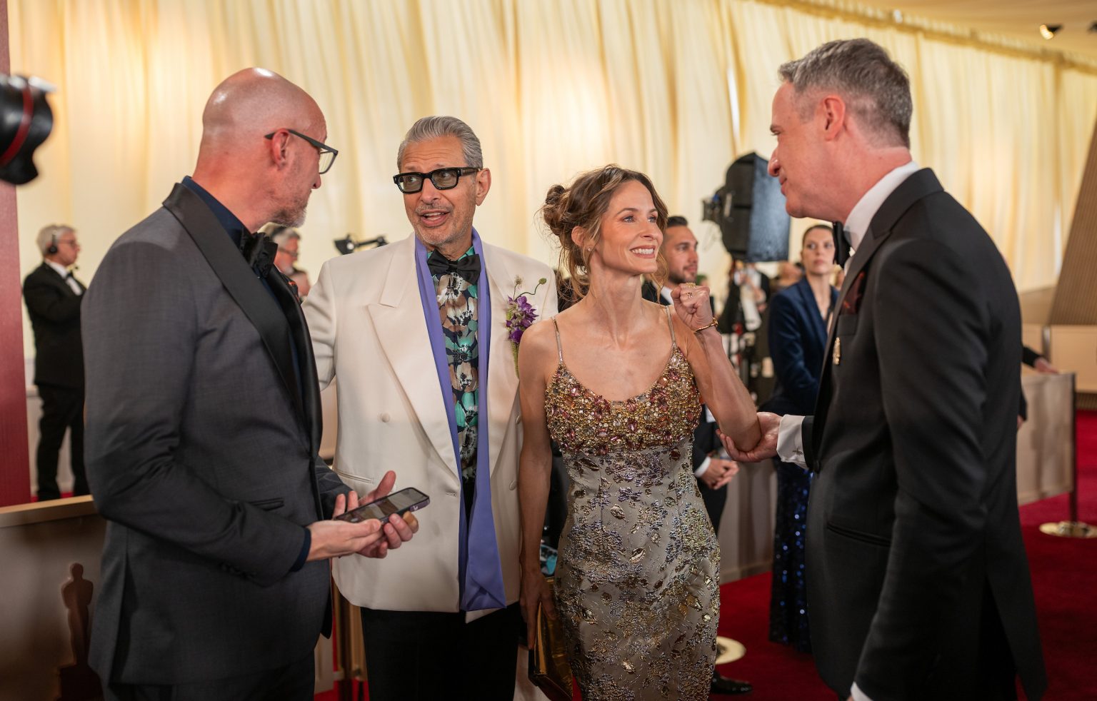 Jeff Goldblum and Emilie Livingston arrive on the red carpet of the 97th Oscars® at the Dolby® Theatre at Ovation Hollywood on Sunday, March 2, 2025.