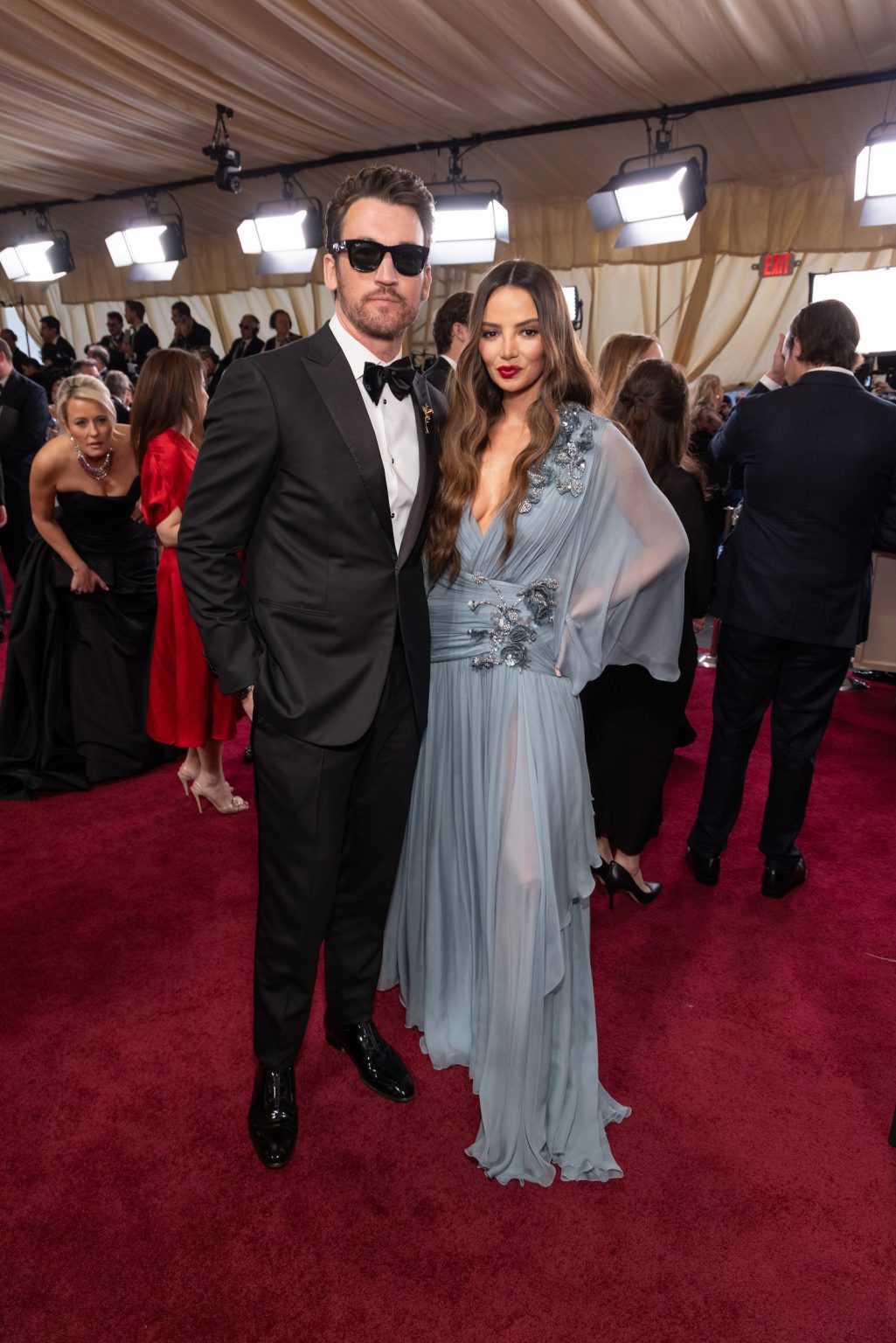 Miles Teller and Keleigh Sperry arrive on the red carpet of the 97th Oscars® at the Dolby® Theatre at Ovation Hollywood on Sunday, March 2, 2025.